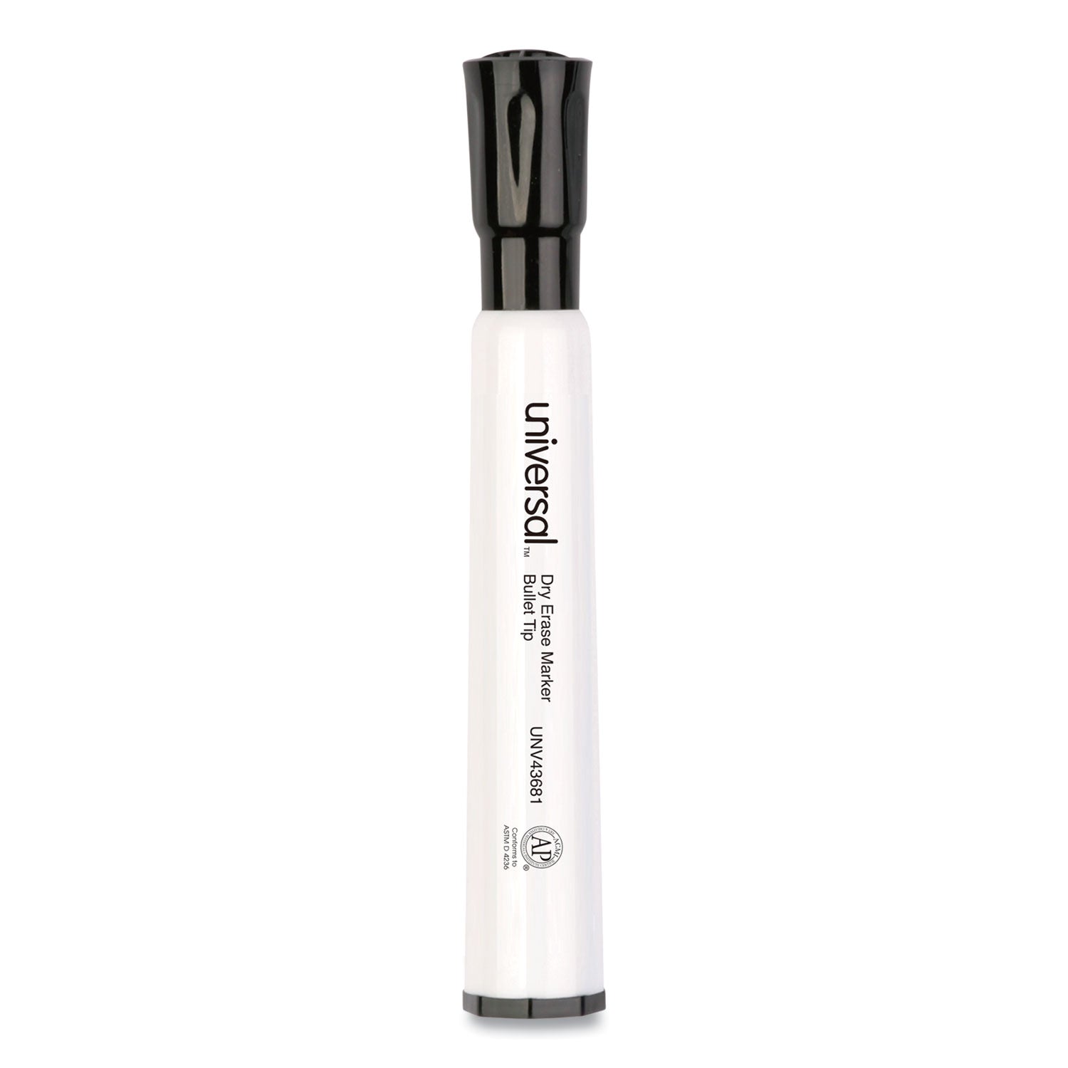 Dry Erase Marker, Medium Bullet Tip, Black, Dozen -