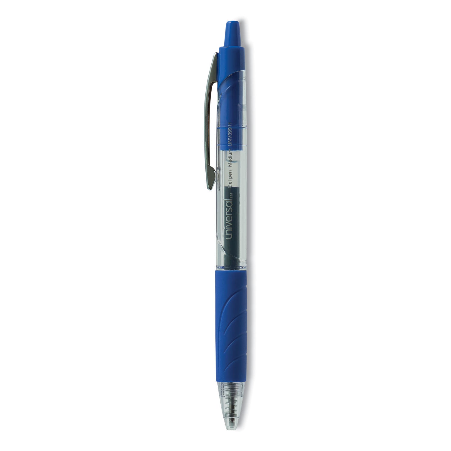 Comfort Grip Gel Pen, Retractable, Medium 0.7 mm, Blue Ink, Clear/Blue Barrel, 36/Pack - 1