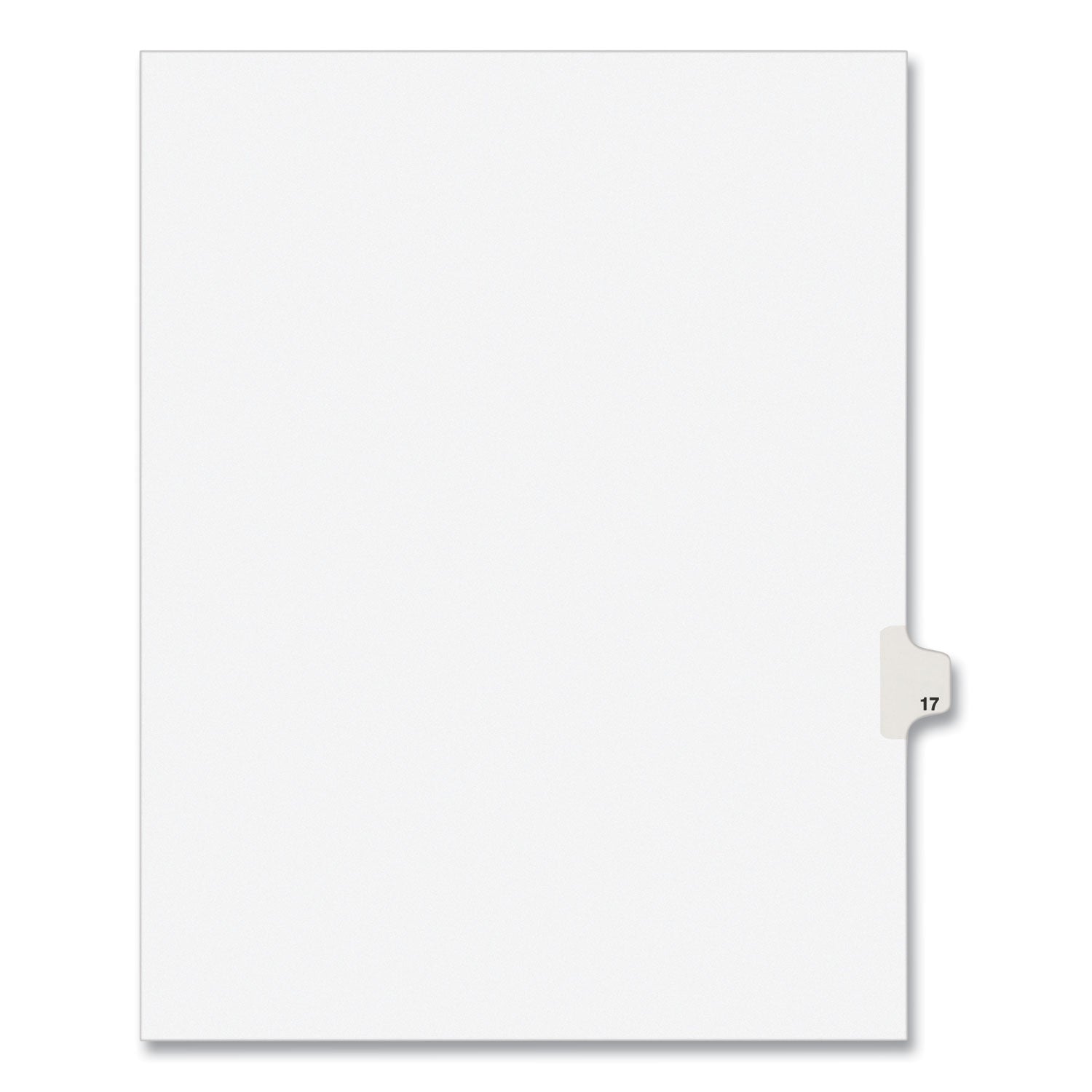 Preprinted Legal Exhibit Side Tab Index Dividers, Avery Style, 10-Tab, 17, 11 x 8.5, White, 25/Pack, (1017) -