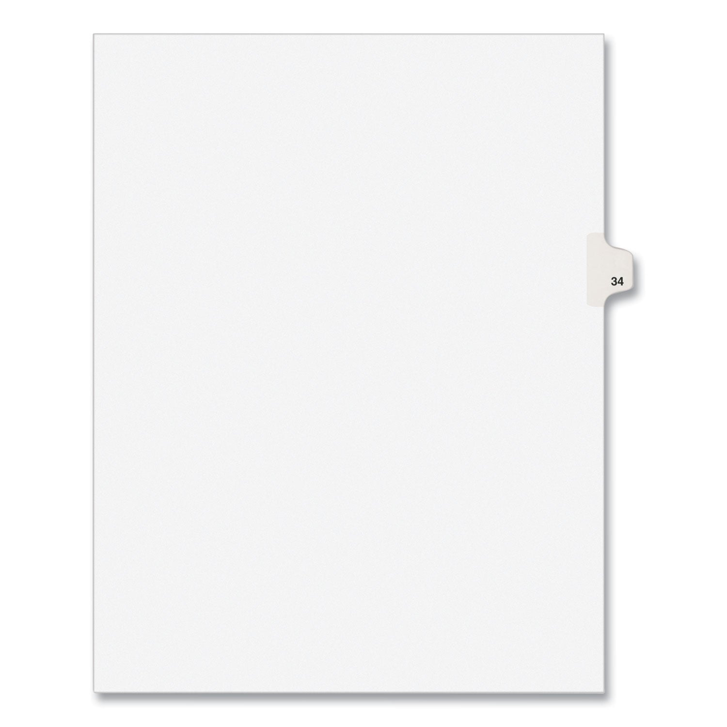 Preprinted Legal Exhibit Side Tab Index Dividers, Avery Style, 10-Tab, 34, 11 x 8.5, White, 25/Pack, (1034) -
