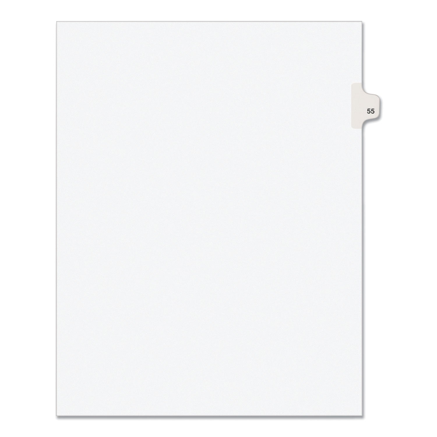 Preprinted Legal Exhibit Side Tab Index Dividers, Avery Style, 10-Tab, 55, 11 x 8.5, White, 25/Pack, (1055) -