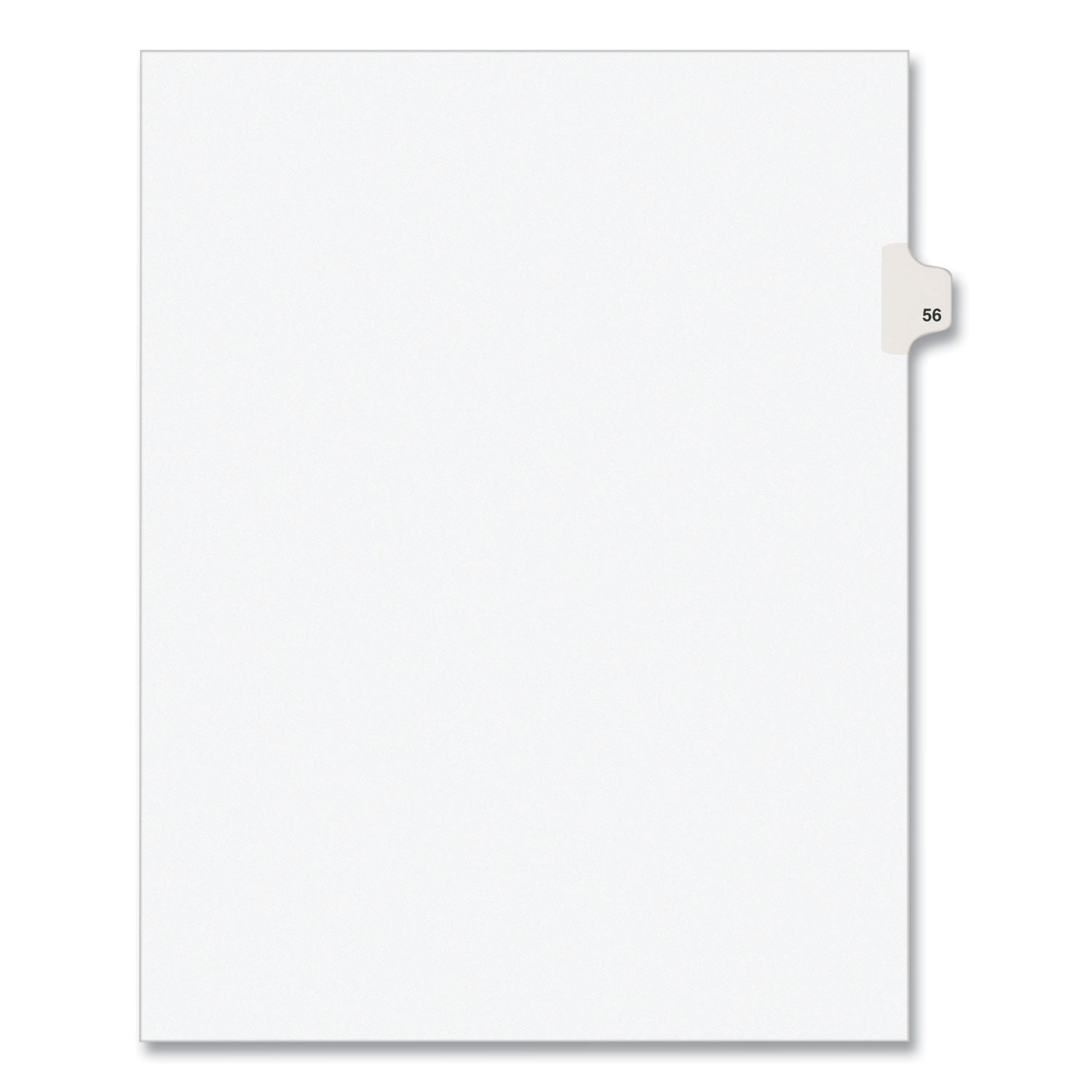 Preprinted Legal Exhibit Side Tab Index Dividers, Avery Style, 10-Tab, 56, 11 x 8.5, White, 25/Pack, (1056) -