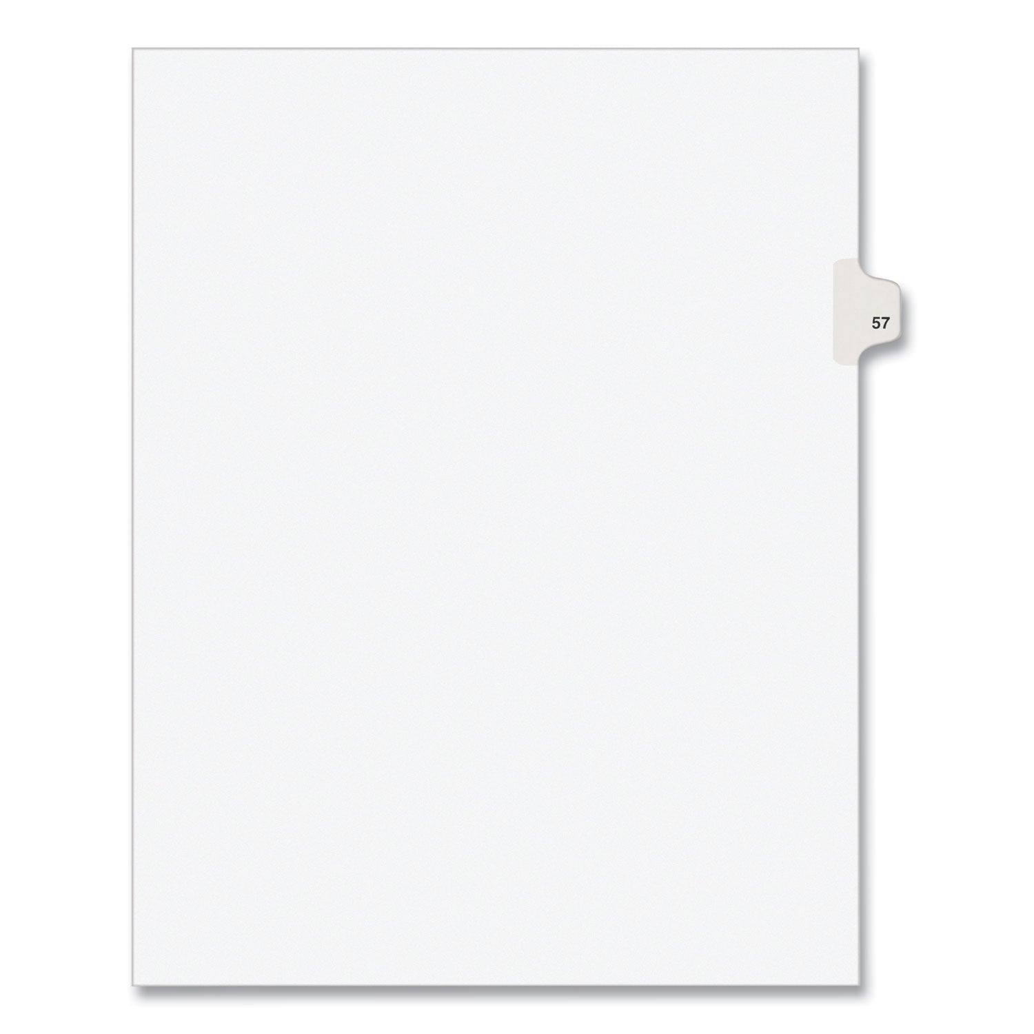 Preprinted Legal Exhibit Side Tab Index Dividers, Avery Style, 10-Tab, 57, 11 x 8.5, White, 25/Pack, (1057) -