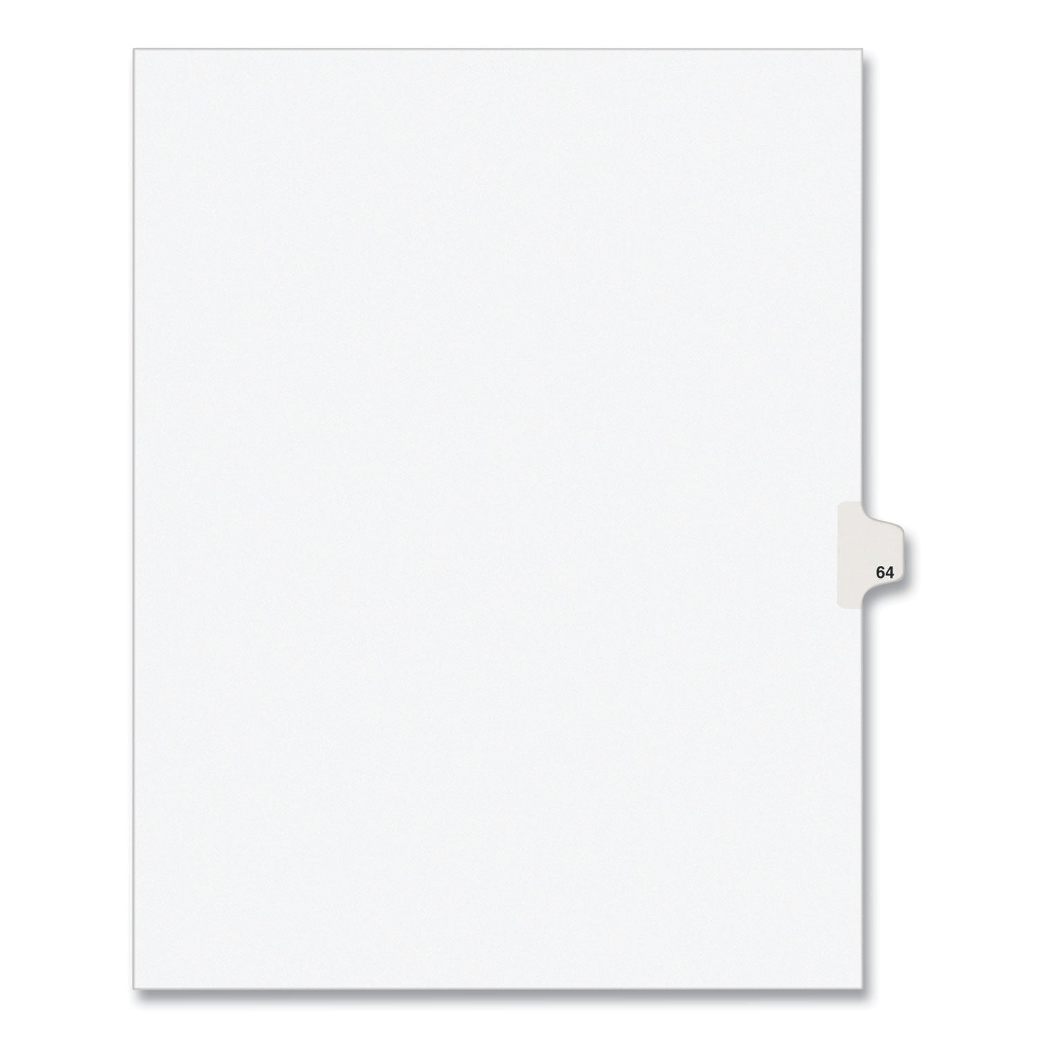 Preprinted Legal Exhibit Side Tab Index Dividers, Avery Style, 10-Tab, 64, 11 x 8.5, White, 25/Pack, (1064) -