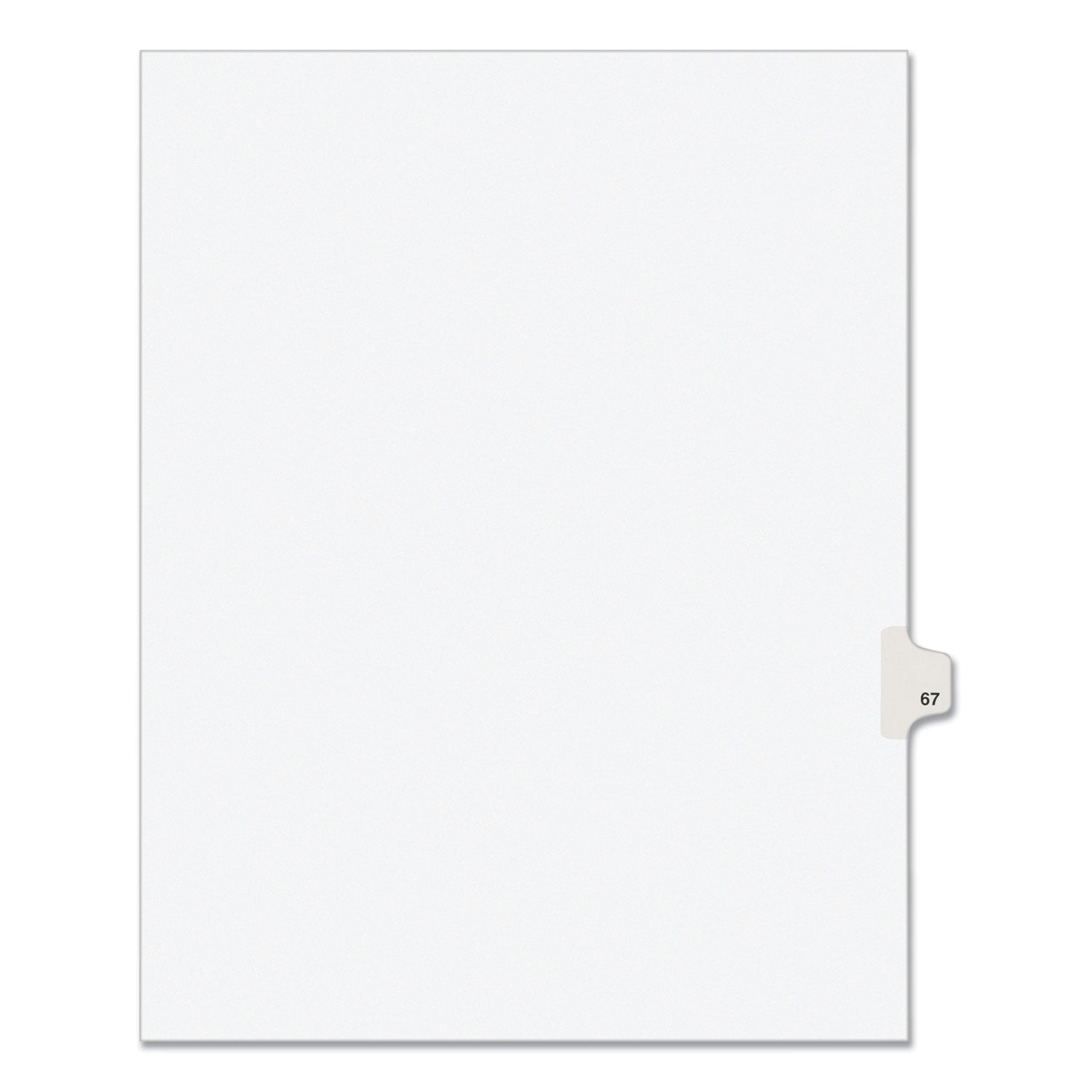 Preprinted Legal Exhibit Side Tab Index Dividers, Avery Style, 10-Tab, 67, 11 x 8.5, White, 25/Pack, (1067) -