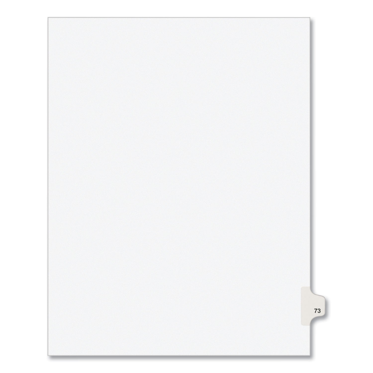 Preprinted Legal Exhibit Side Tab Index Dividers, Avery Style, 10-Tab, 73, 11 x 8.5, White, 25/Pack, (1073) -