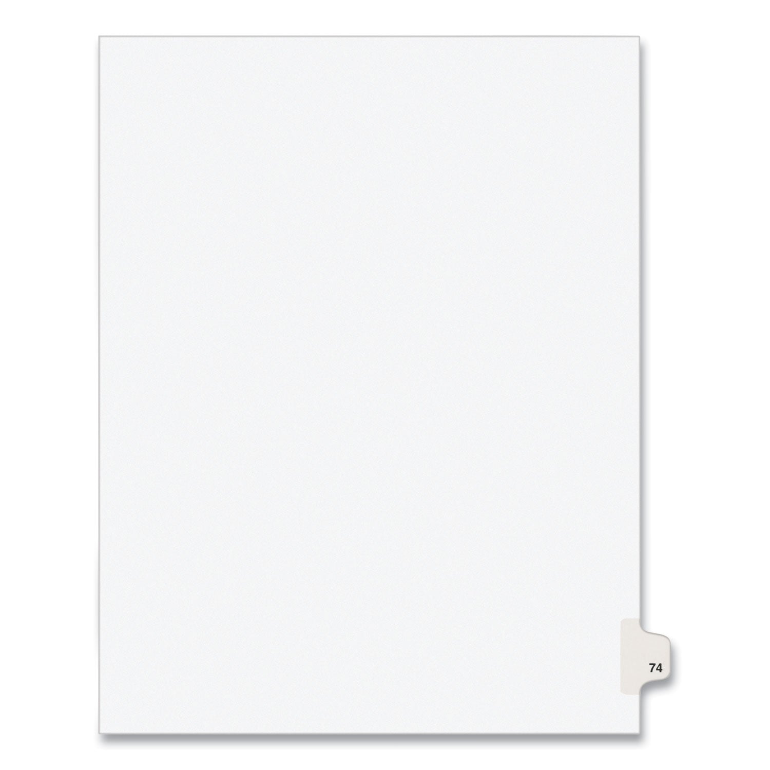 Preprinted Legal Exhibit Side Tab Index Dividers, Avery Style, 10-Tab, 74, 11 x 8.5, White, 25/Pack, (1074) -