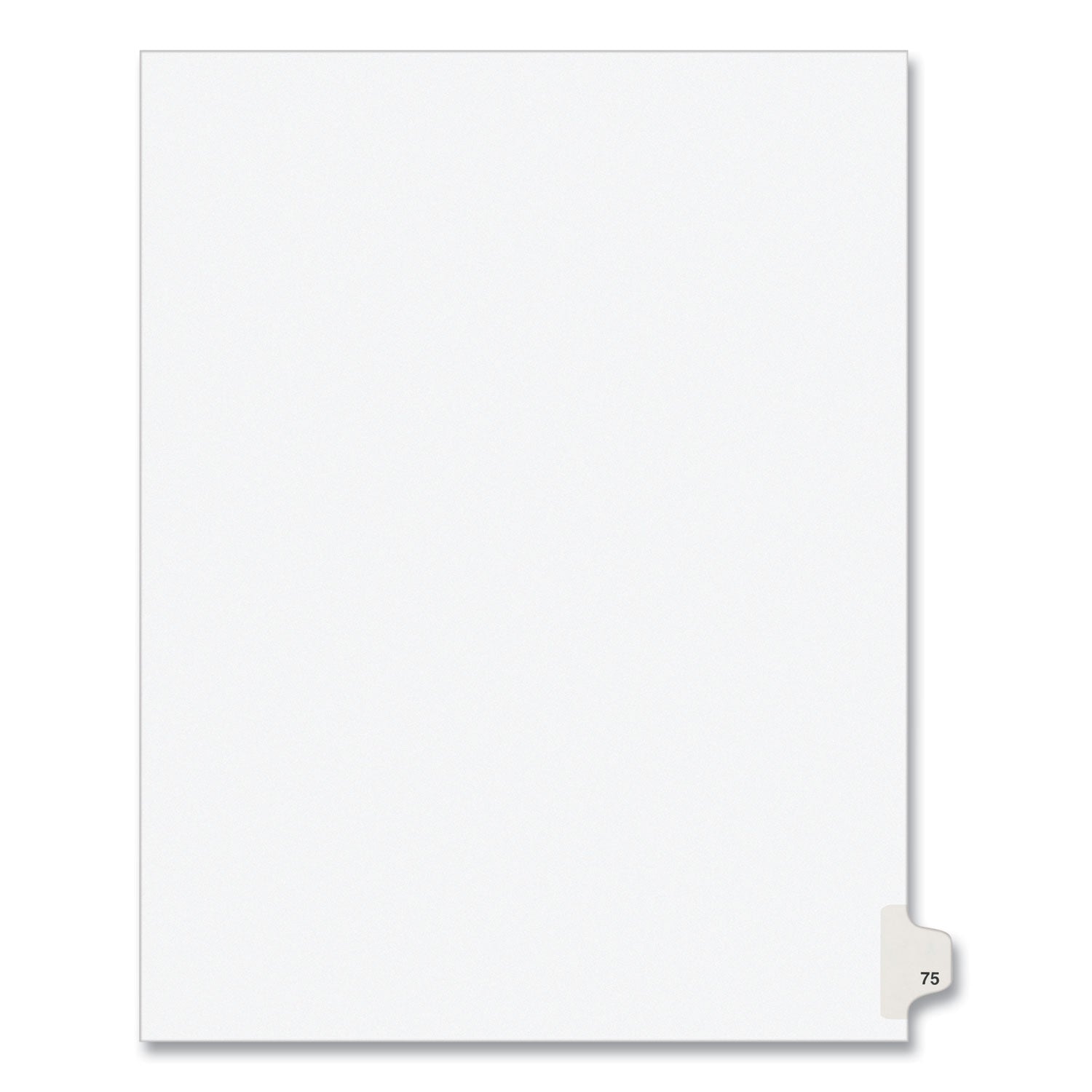 Preprinted Legal Exhibit Side Tab Index Dividers, Avery Style, 10-Tab, 75, 11 x 8.5, White, 25/Pack, (1075) -