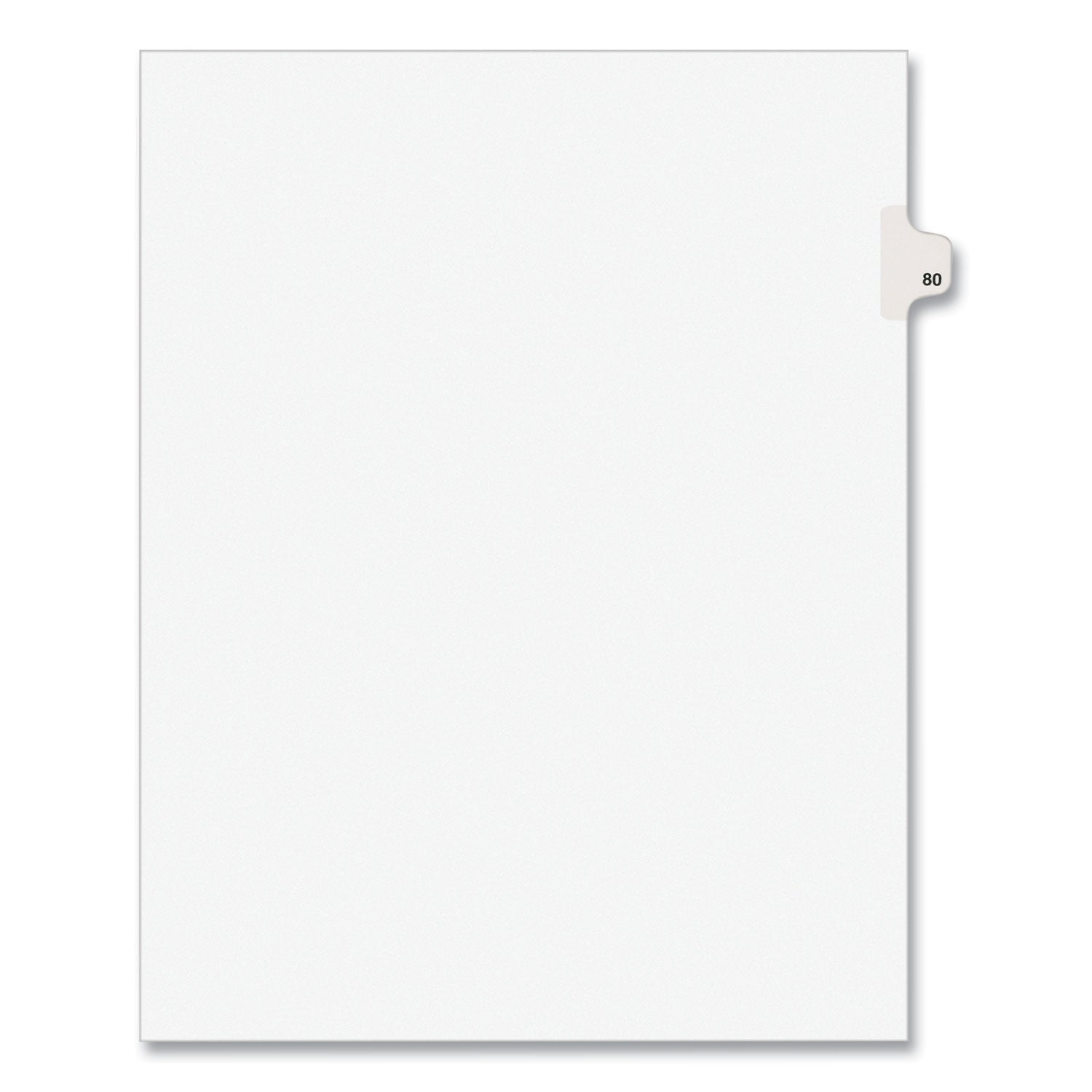 Preprinted Legal Exhibit Side Tab Index Dividers, Avery Style, 10-Tab, 80, 11 x 8.5, White, 25/Pack, (1080) -