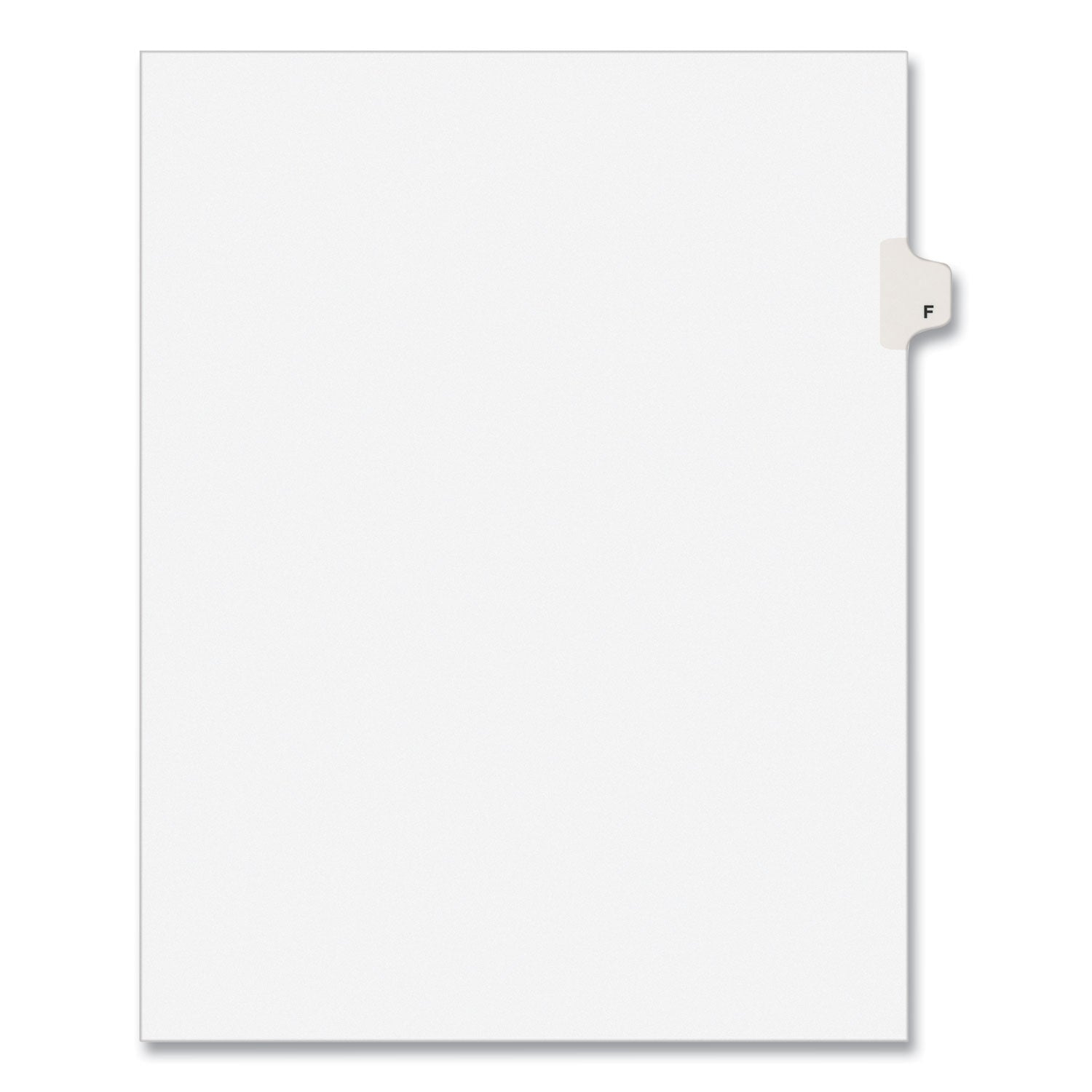 Preprinted Legal Exhibit Side Tab Index Dividers, Avery Style, 26-Tab, F, 11 x 8.5, White, 25/Pack, (1406) -