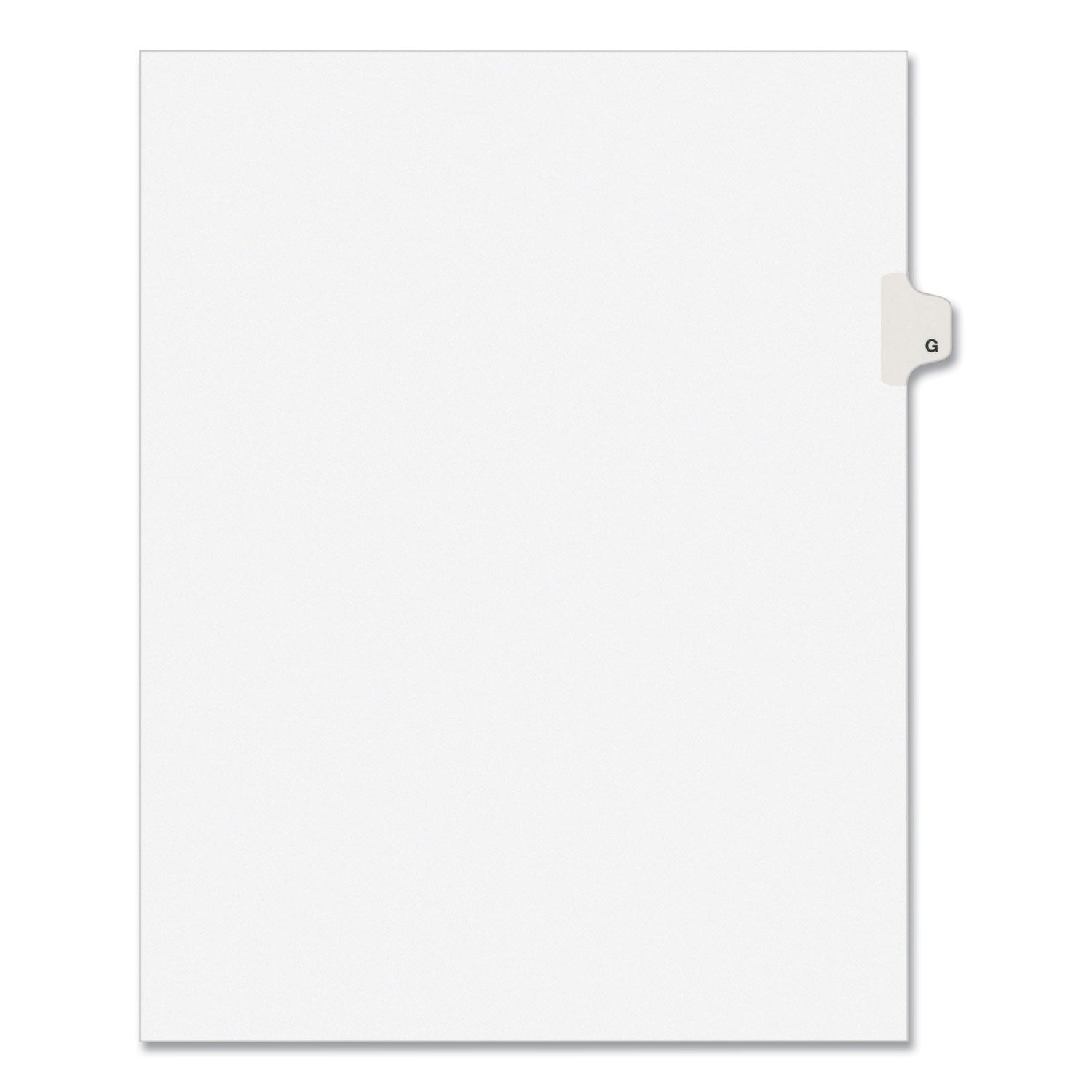 Preprinted Legal Exhibit Side Tab Index Dividers, Avery Style, 26-Tab, G, 11 x 8.5, White, 25/Set, (1407) -