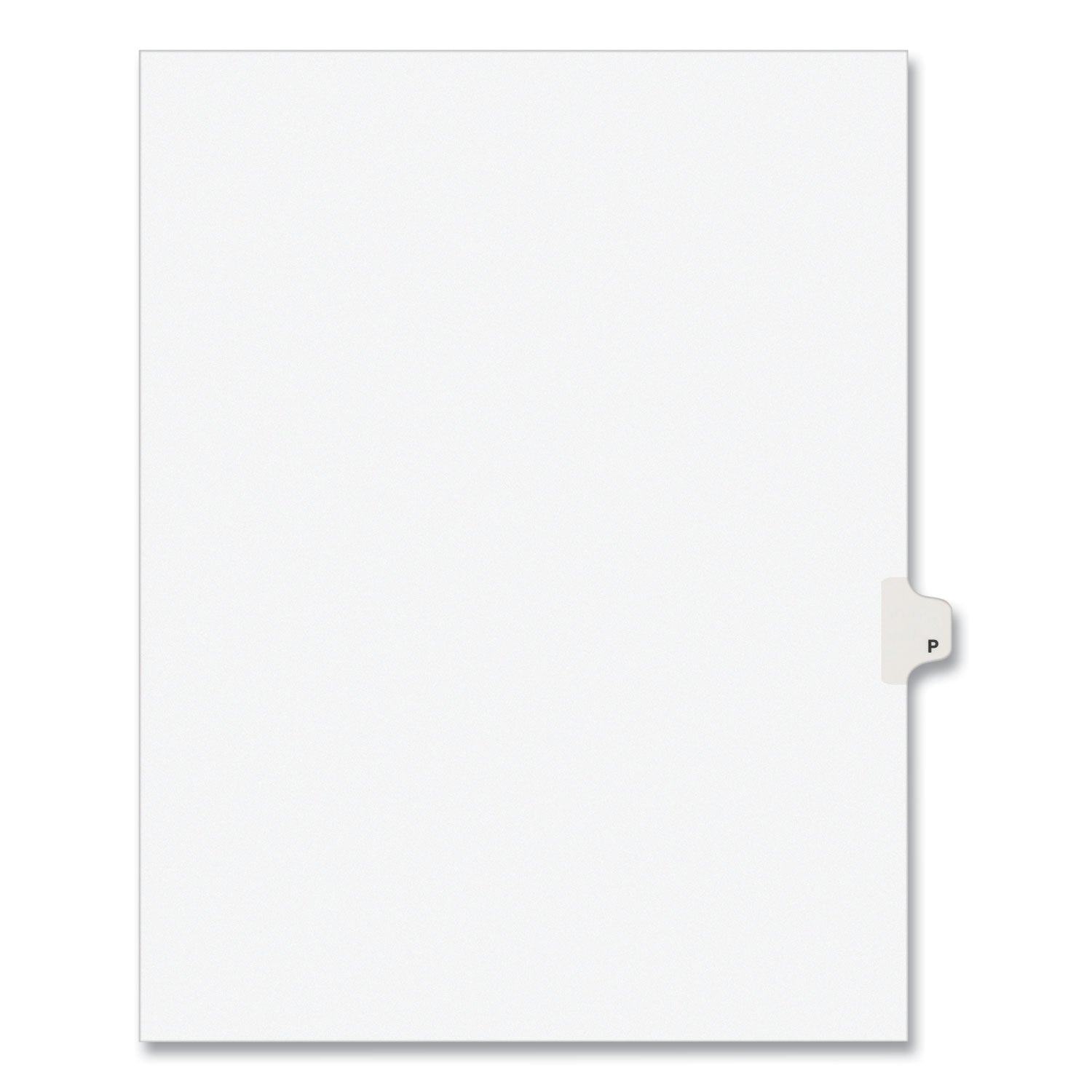Preprinted Legal Exhibit Side Tab Index Dividers, Avery Style, 26-Tab, P, 11 x 8.5, White, 25/Pack, (1416) -
