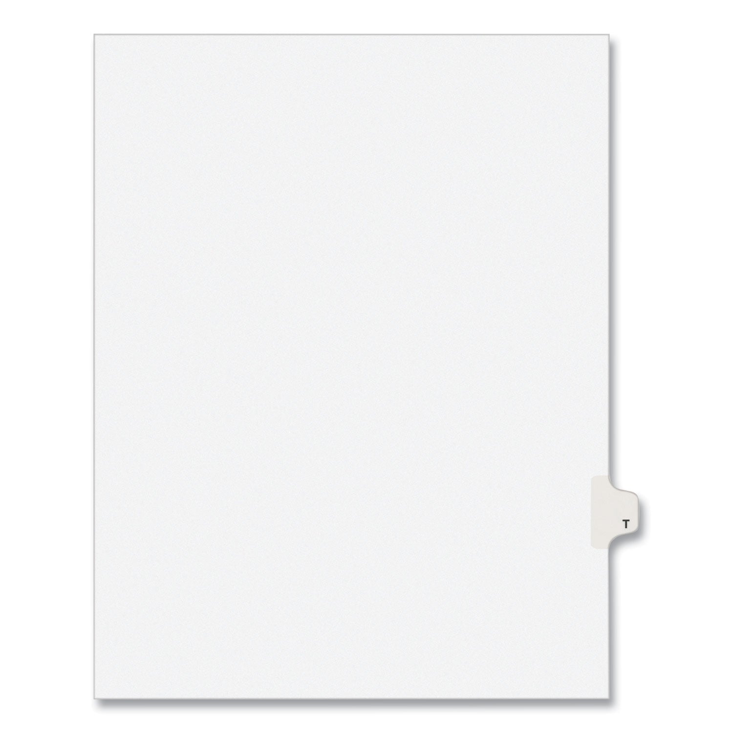 Preprinted Legal Exhibit Side Tab Index Dividers, Avery Style, 26-Tab, T, 11 x 8.5, White, 25/Pack, (1420) -
