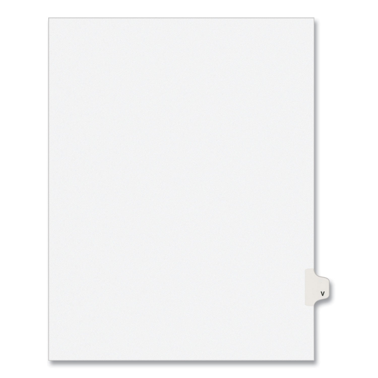 Preprinted Legal Exhibit Side Tab Index Dividers, Avery Style, 26-Tab, V, 11 x 8.5, White, 25/Pack, (1422) -