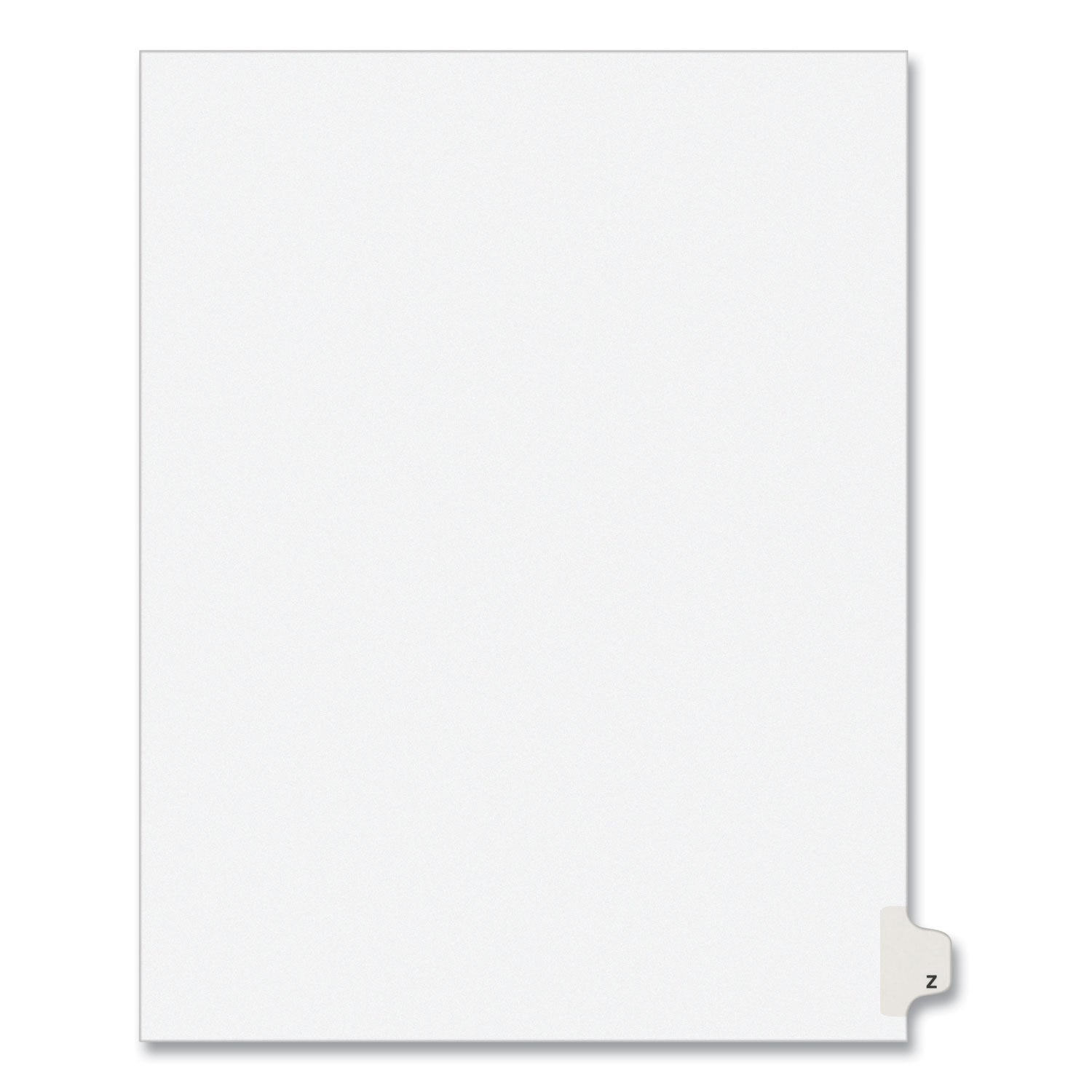 Preprinted Legal Exhibit Side Tab Index Dividers, Avery Style, 26-Tab, Z, 11 x 8.5, White, 25/Pack, (1426) -