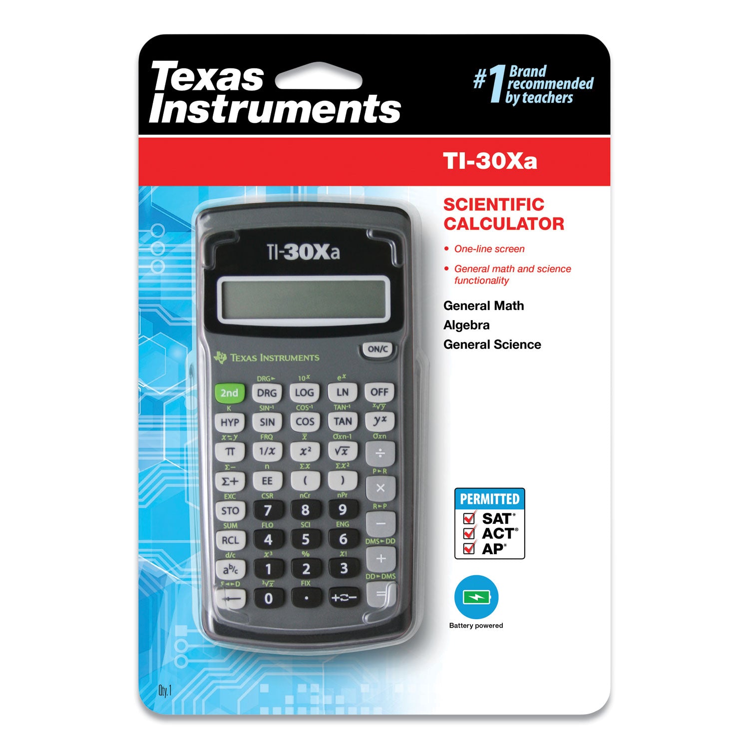 TI-30Xa Scientific Calculator, 10-Digit LCD -