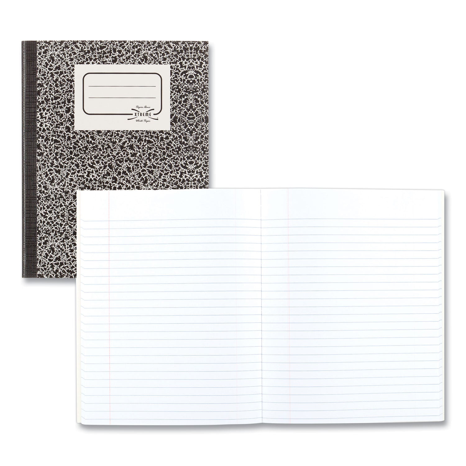 Composition Book, Wide/Legal Rule, Black Marble Cover, (80) 10 x 7.88 Sheets -