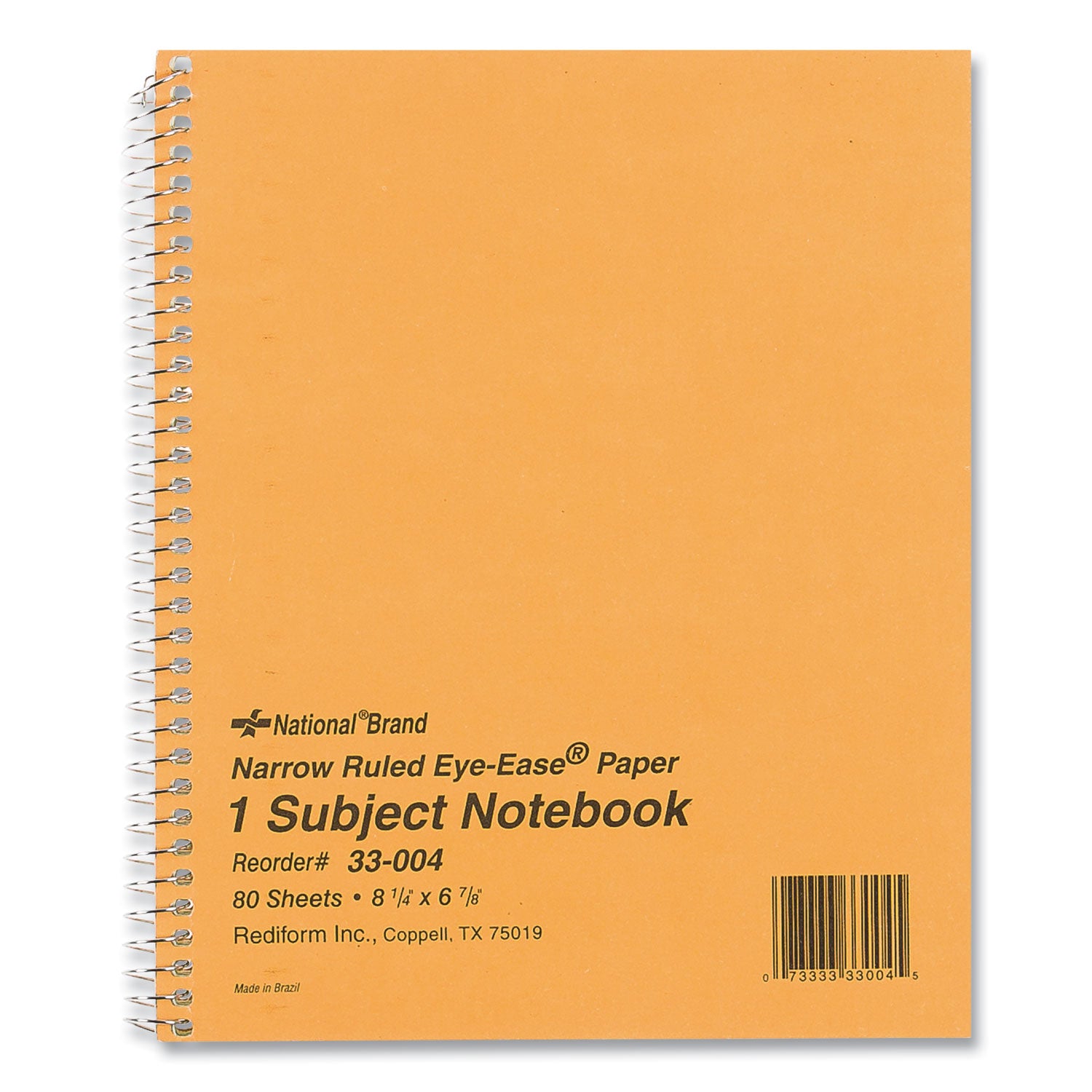 Single-Subject Wirebound Notebooks, Narrow Rule, Brown Paperboard Cover, (80) 8.25 x 6.88 Sheets -
