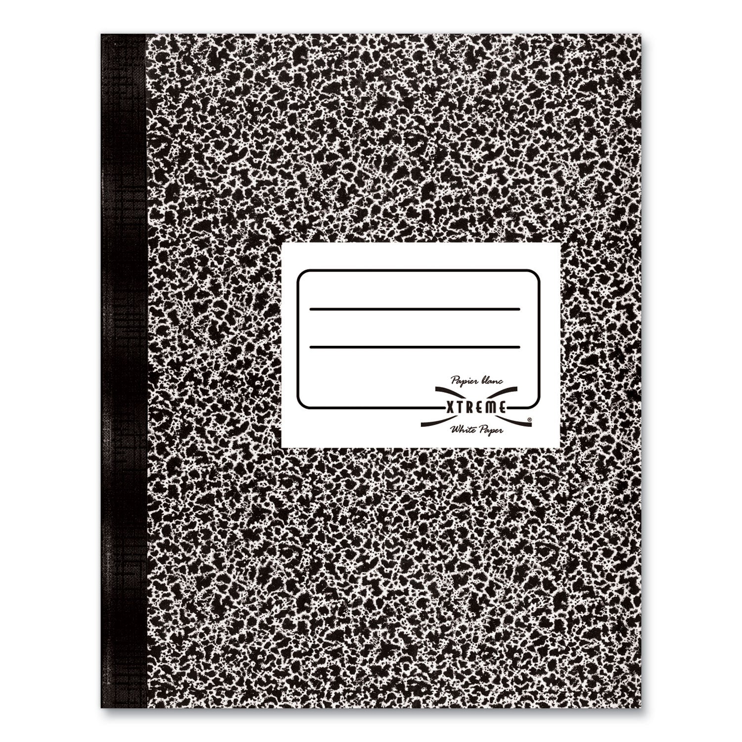 Composition Book, Medium/College Rule, Black Marble Cover, (80) 11 x 8.38 Sheets -