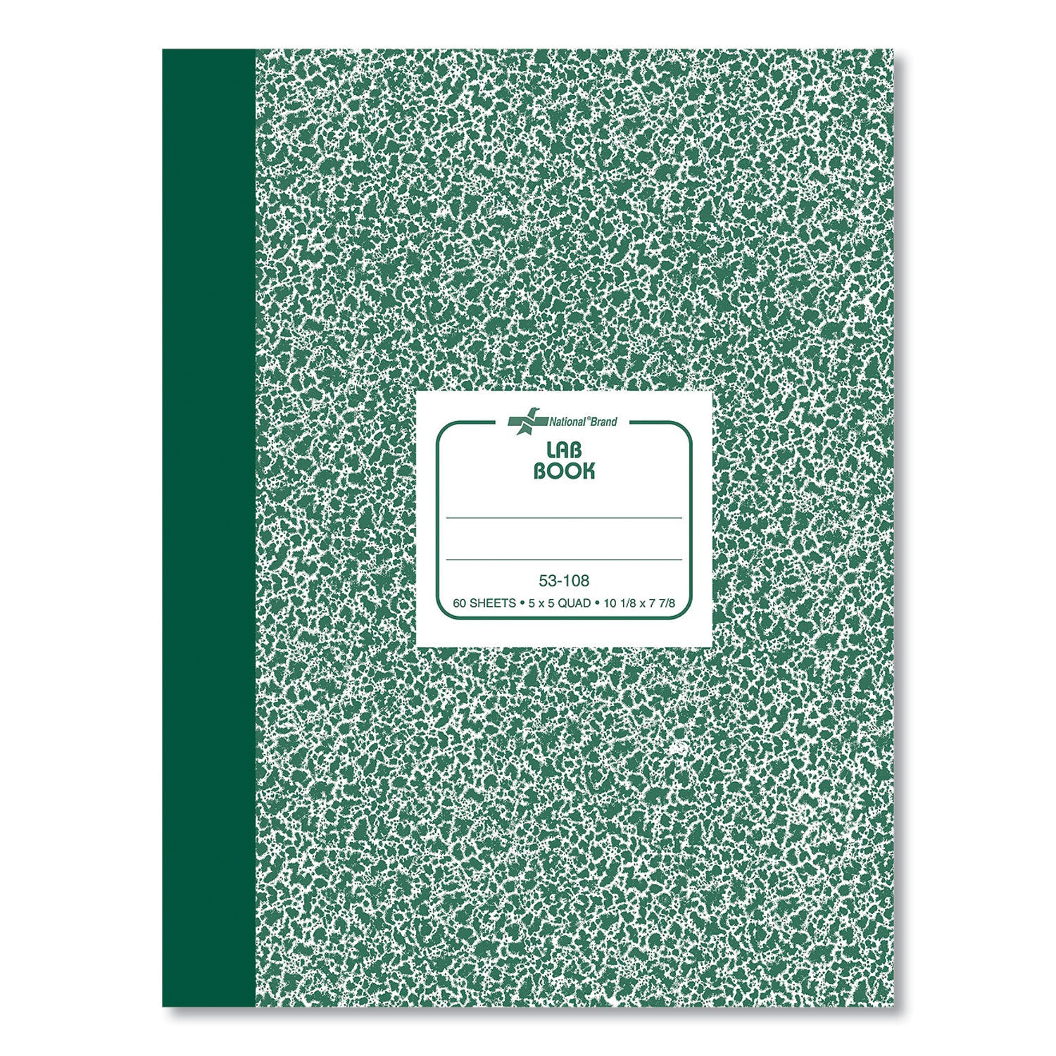 Composition Lab Notebook, Quadrille Rule, Green Cover, (60) 10.13 x 7.88 Sheets -