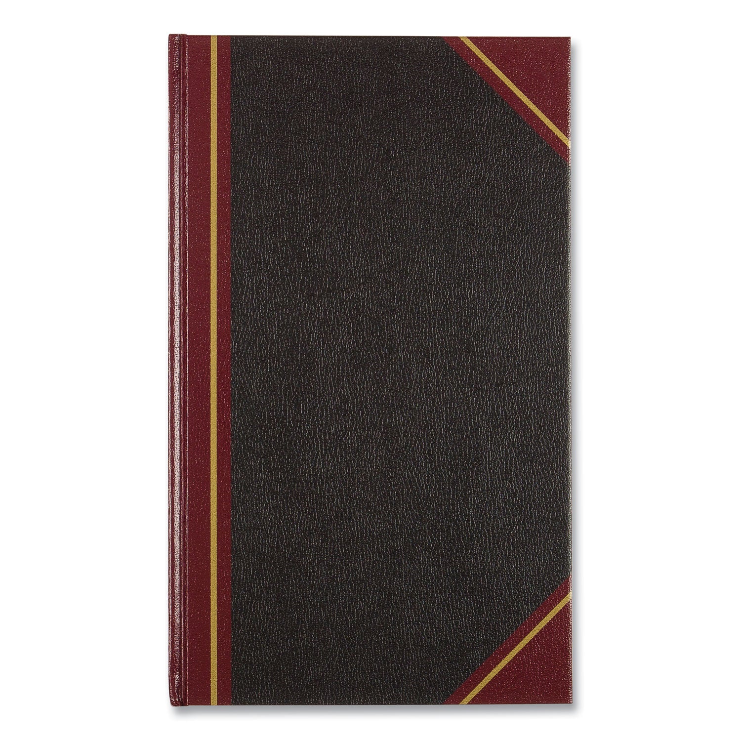 Texthide Eye-Ease Record Book, Black/Burgundy/Gold Cover, 14.25 x 8.75 Sheets, 300 Sheets/Book -