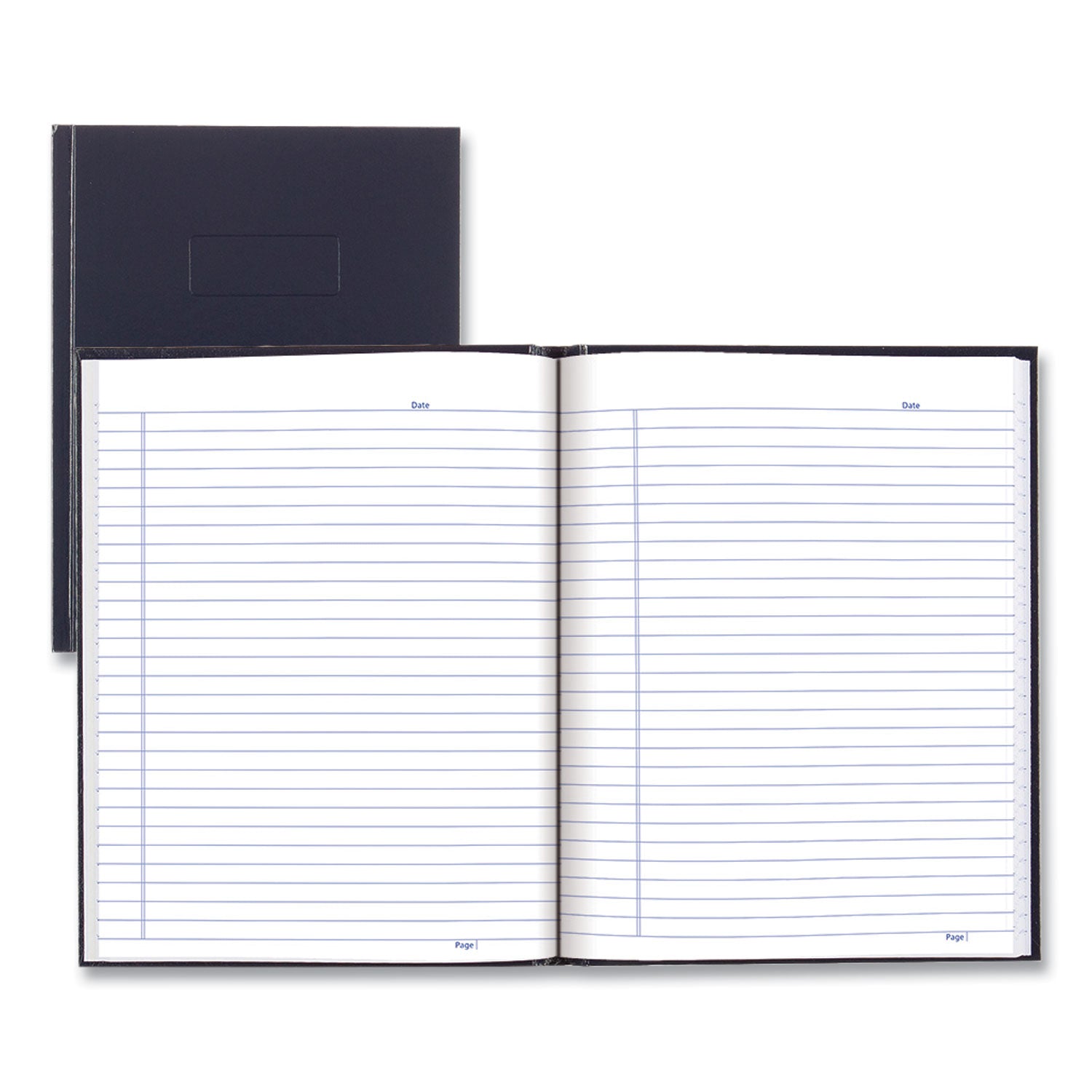 Business Notebook with Self-Adhesive Labels, 1-Subject, Medium/College Rule, Blue Cover, (192) 9.25 x 7.25 Sheets -