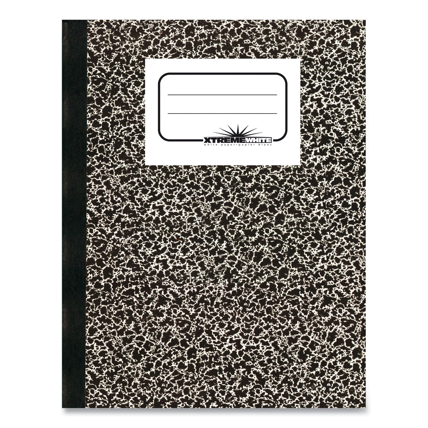 Composition Book, Medium/College Rule, Black Marble Cover, (80) 10 x 7.88 Sheets -