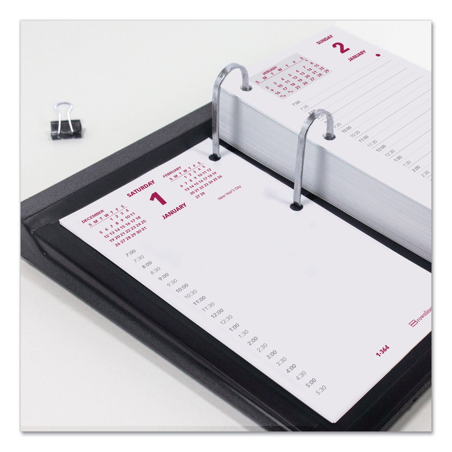 Daily Calendar Pad Refill, 6 x 3.5, White/Burgundy/Gray Sheets, 12-Month (Jan to Dec): 2024 -