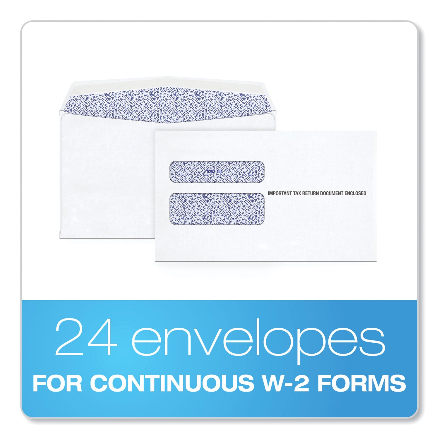 w-2-laser-double-window-envelope-commercial-flap-gummed-closure-563-x-9-white-24-pack_top2219c - 2