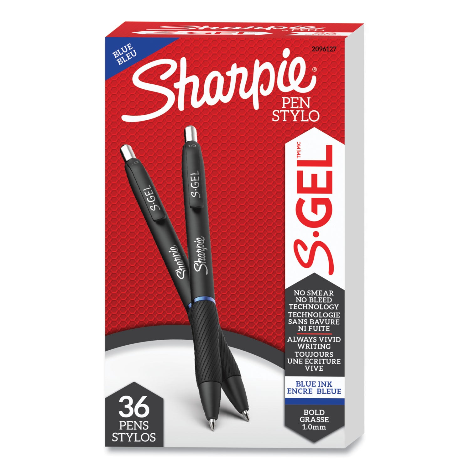 s-gel-high-performance-gel-pen-retractable-bold-1-mm-blue-ink-black-barrel-36-pack_san2096127 - 2