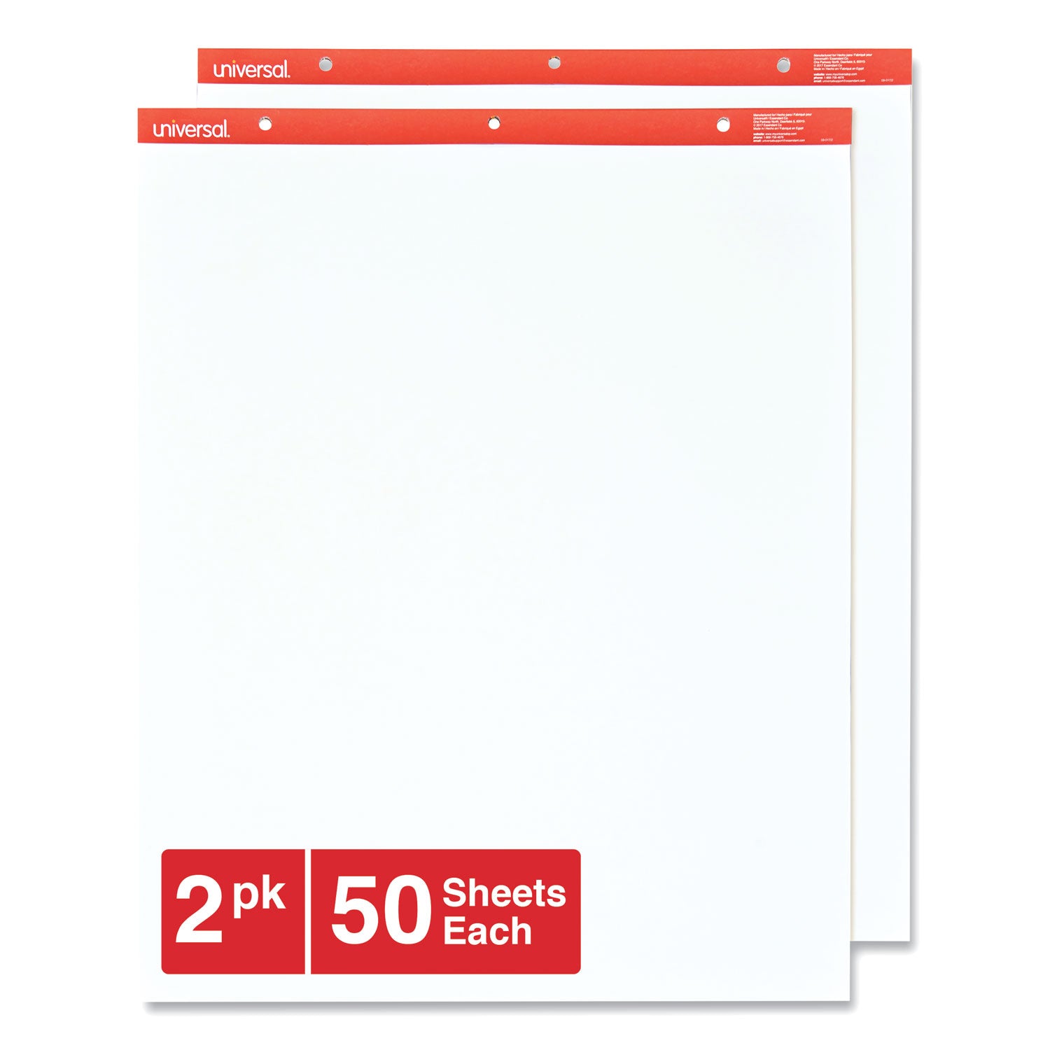Easel Pads/Flip Charts, Unruled, 27 x 34, White, 50 Sheets, 2/Carton -