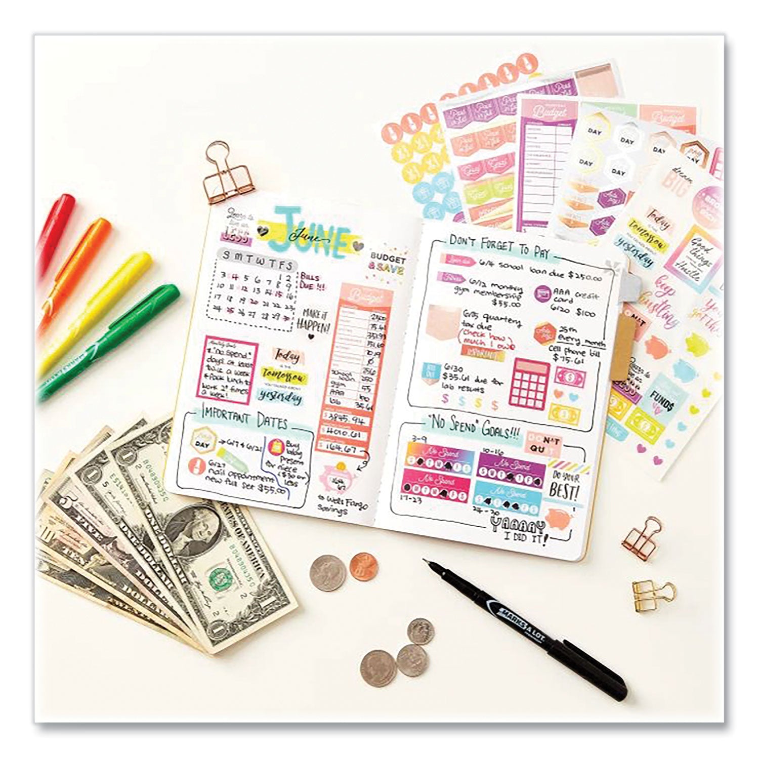 budgeting-planner-stickers-budget-theme-assorted-colors-1224-pack_ave6788 - 2