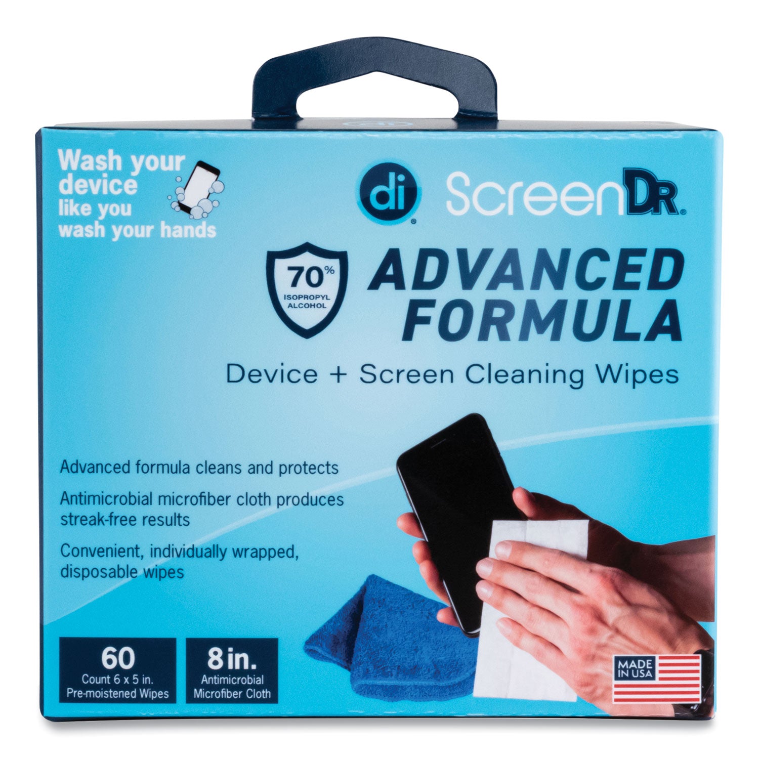 screendr-device-and-screen-cleaning-wipes-includes-60-individually-wrapped-wipes-and-8-microfiber-cloth-6-x-5-white_dgv32347 - 1