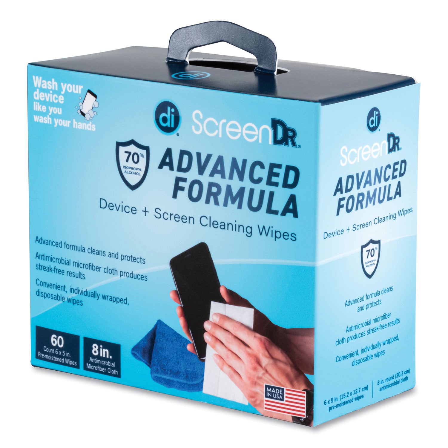 screendr-device-and-screen-cleaning-wipes-includes-60-individually-wrapped-wipes-and-8-microfiber-cloth-6-x-5-white_dgv32347 - 2