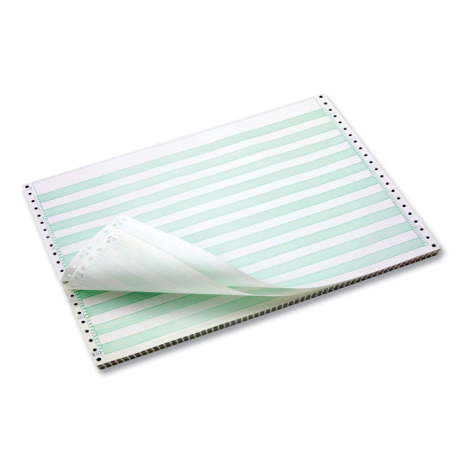 continuous-feed-computer-paper-1-part-18-lb-bond-weight-11-x-1488-white-green-bar-3000-carton_dmr141108 - 1
