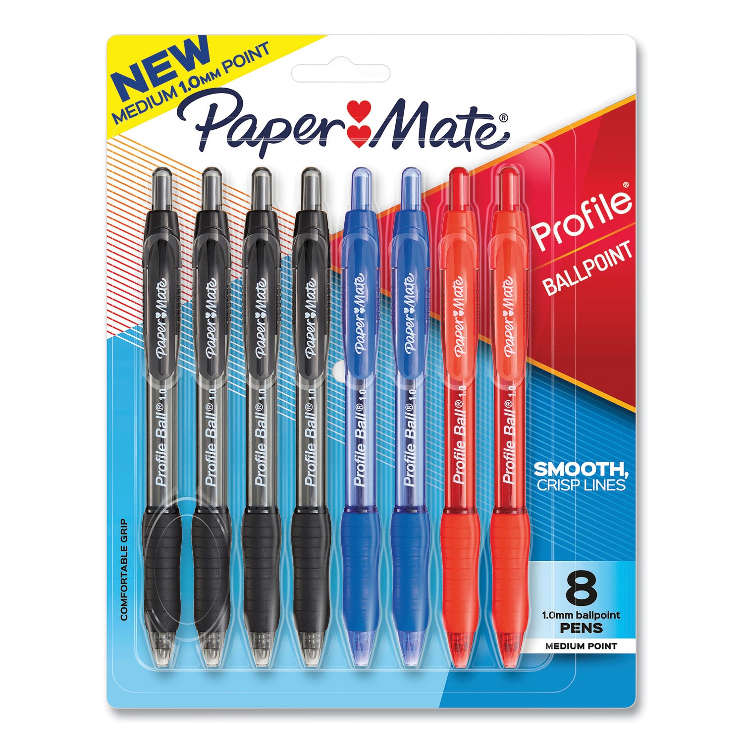 profile-ballpoint-pen-retractable-medium-1-mm-assorted-ink-and-barrel-colors-8-pack_pap2097014 - 1