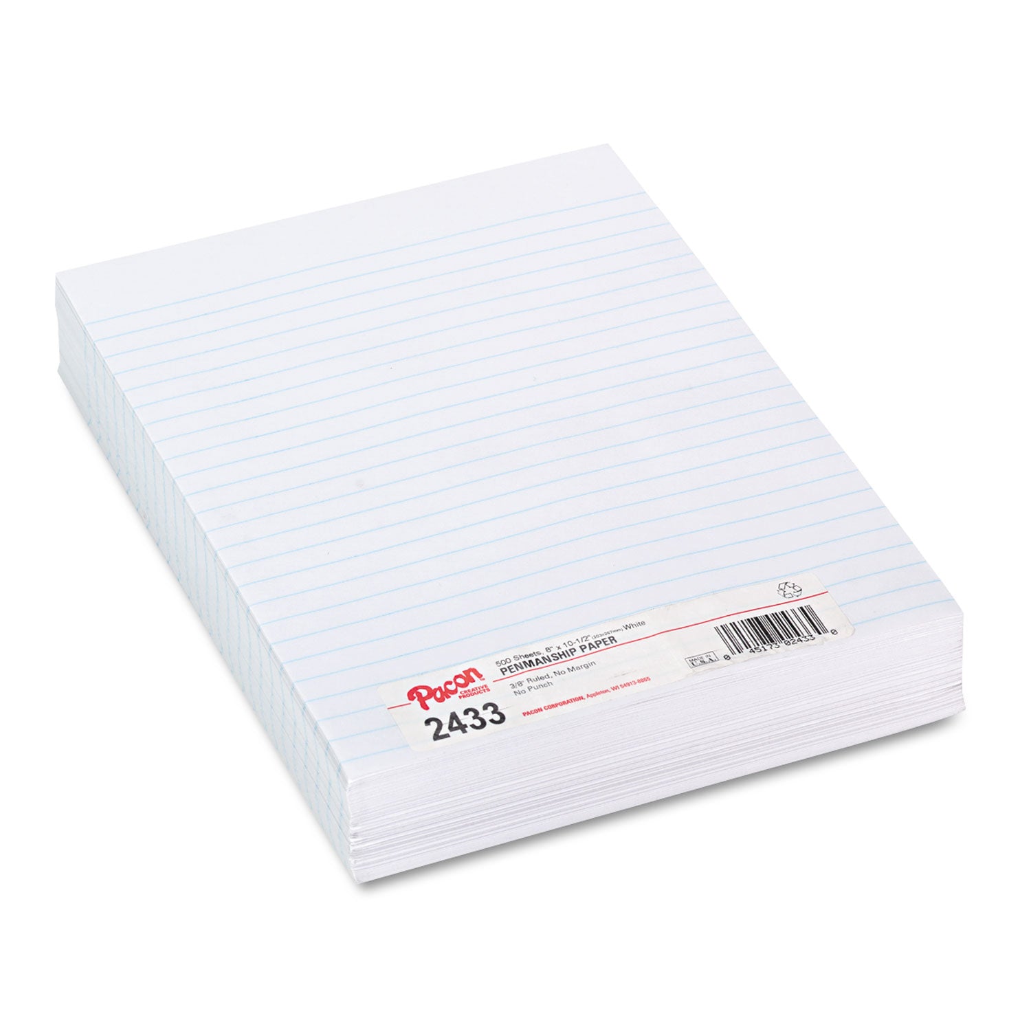 Composition Paper, 8 x 10.5, Wide/Legal Rule, 500/Pack -