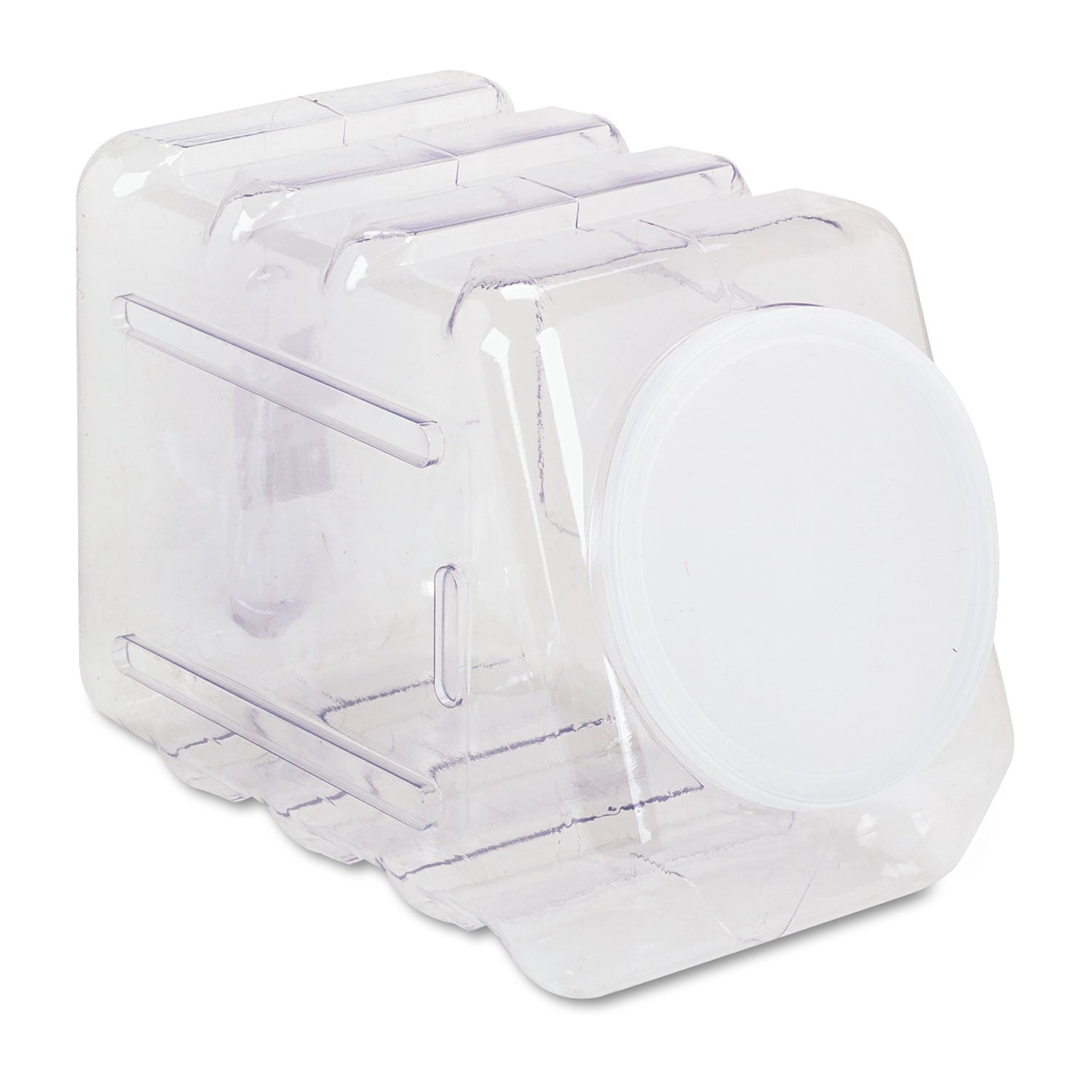 Interlocking Storage Container with Lid, Clear Plastic -