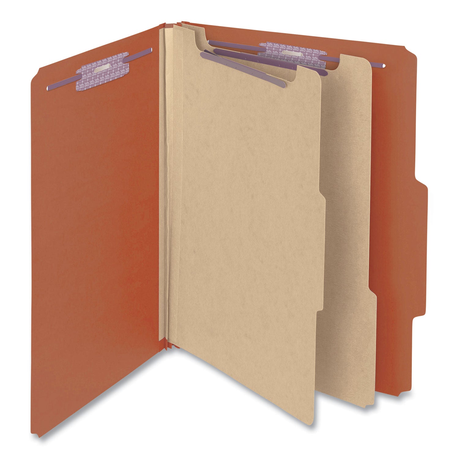 pressboard-classification-folders-six-safeshield-fasteners-2-expansion-2-dividers-letter-size-red-10-box_smd14073 - 1