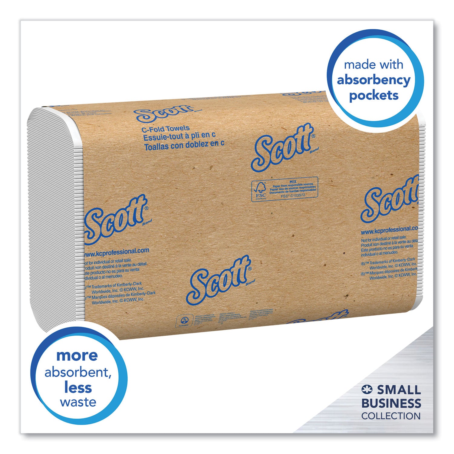 Essential C-Fold Towels for Business, Convenience Pack, 1-Ply, 10.13 x 13.15, White, 200/Pack, 9 Packs/Carton -