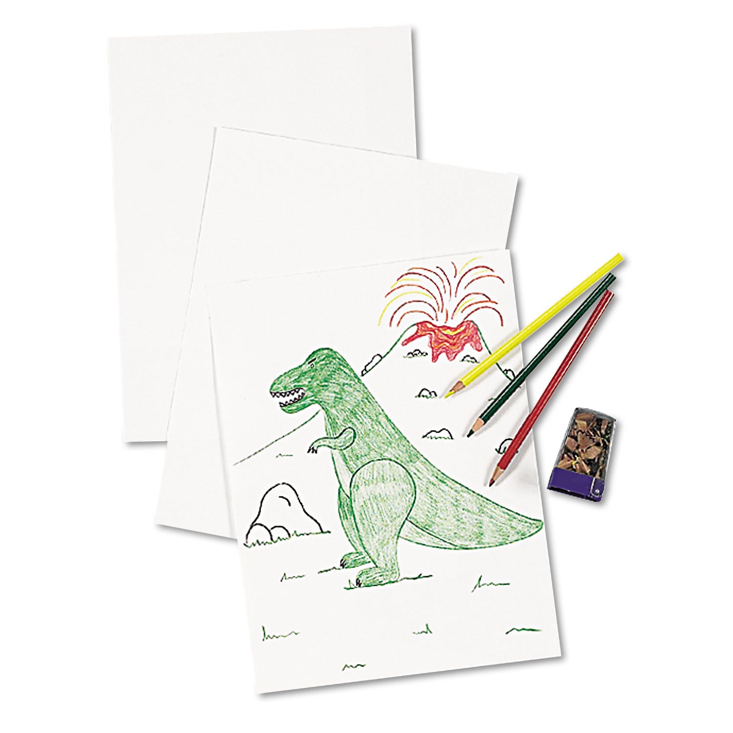 White Drawing Paper, 57 lb Text Weight, 9 x 12, Pure White, 500/Ream -