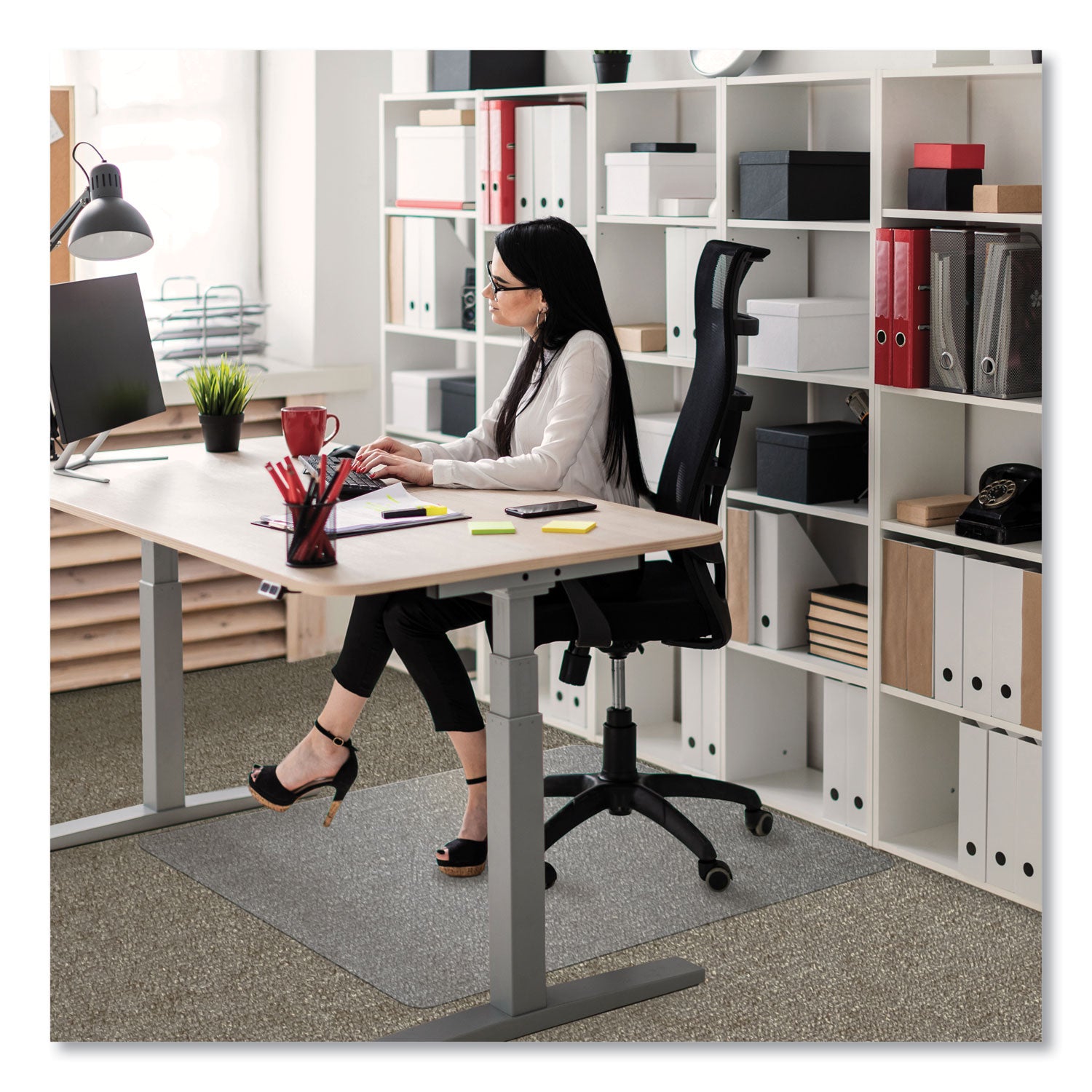 cleartex-ultimat-polycarbonate-chair-mat-for-high-pile-carpets-60-x-48-clear_flrer1115227er - 1