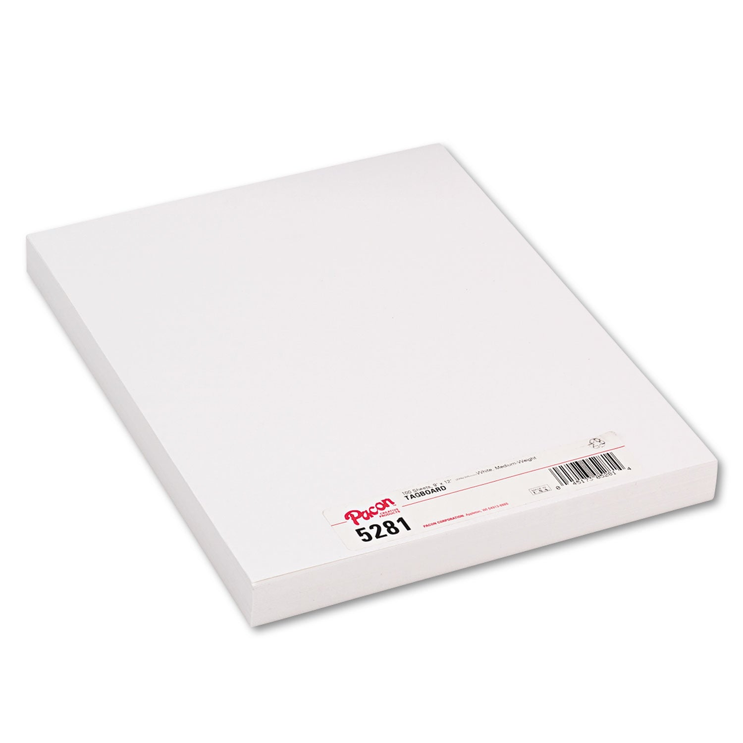 Medium Weight Tagboard, 12 x 9, White, 100/Pack -