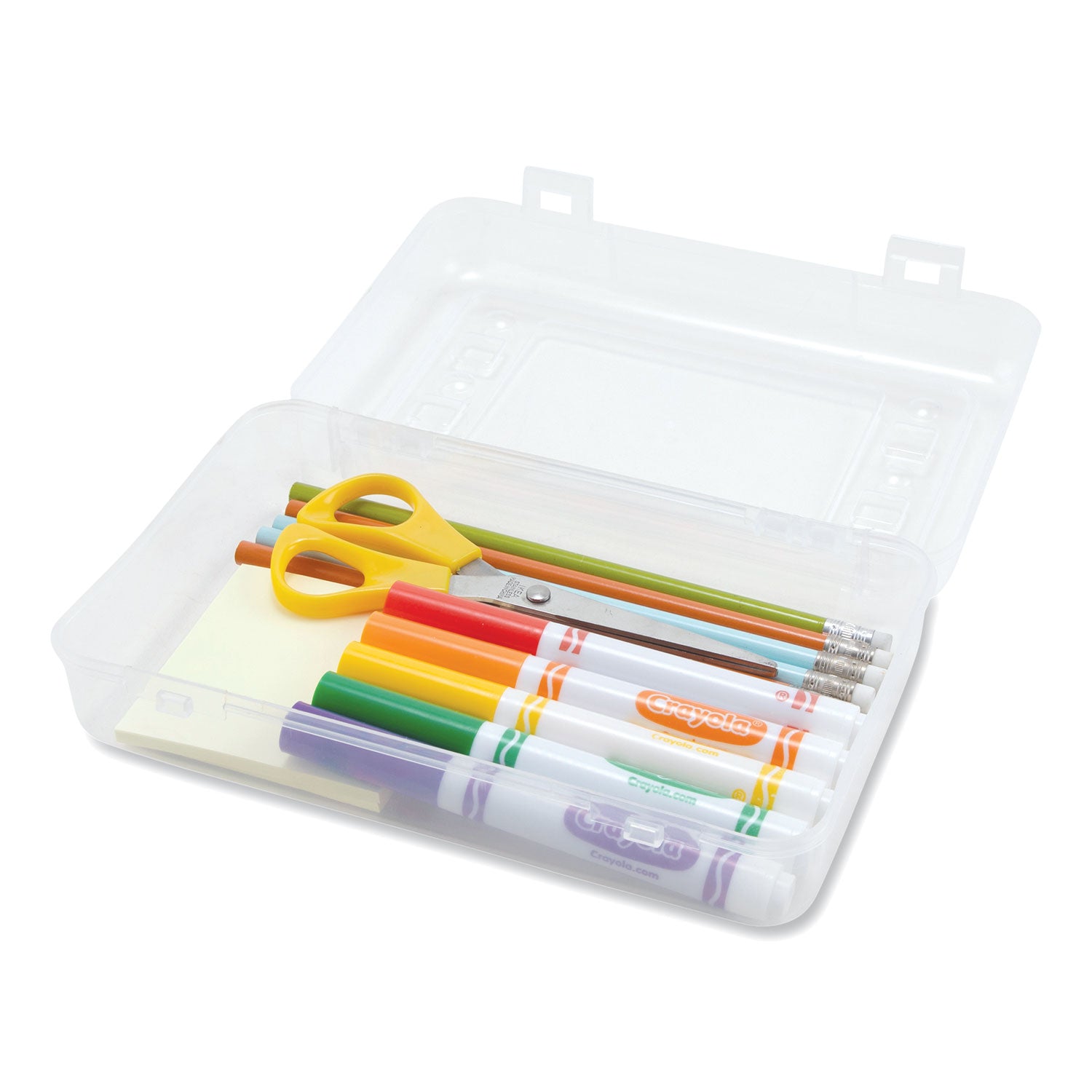 Gem Polypropylene Pencil Box with Lid, Polypropylene, 8.5 x 5.25 x 2.5, Clear -