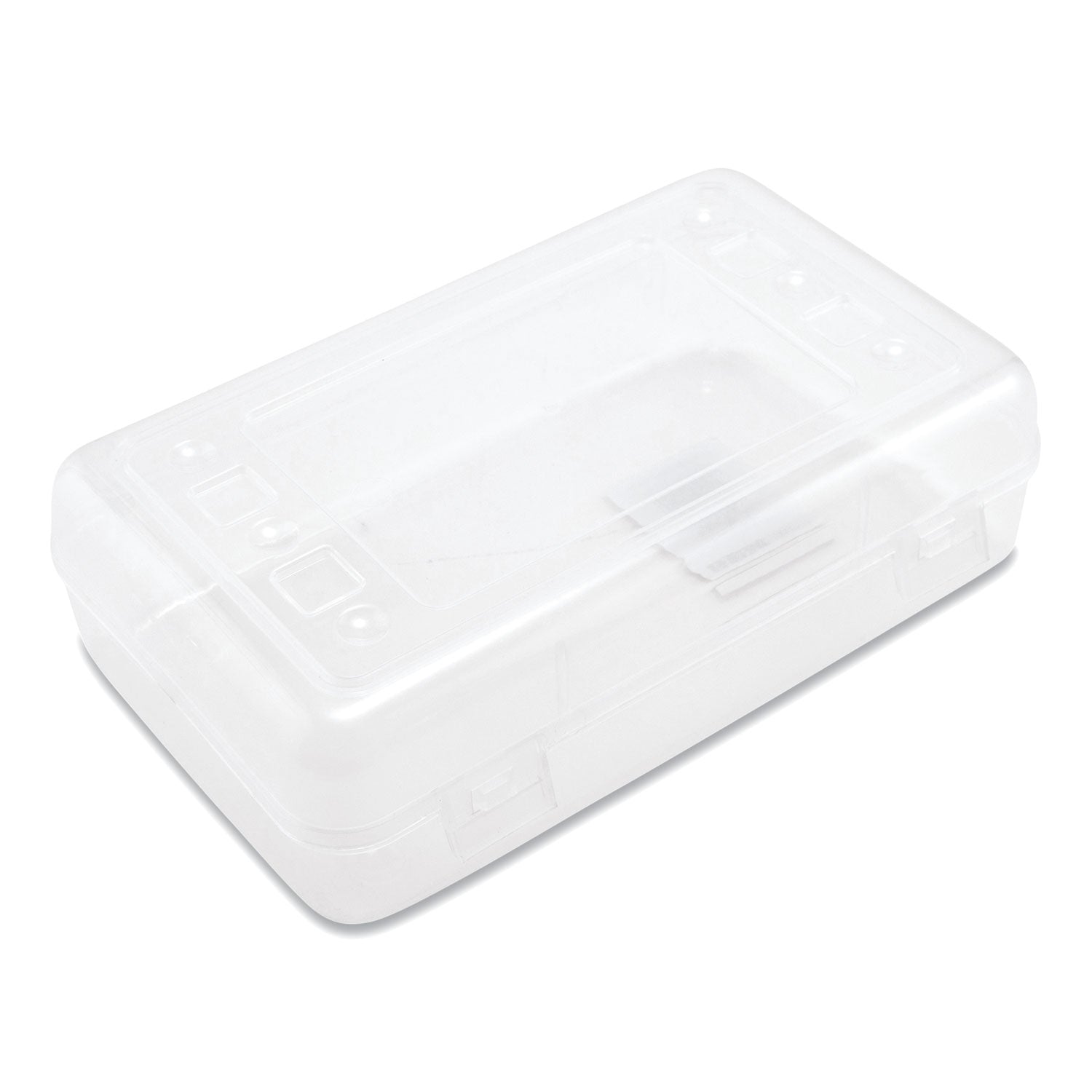 Gem Polypropylene Pencil Box with Lid, Polypropylene, 8.5 x 5.25 x 2.5, Clear -