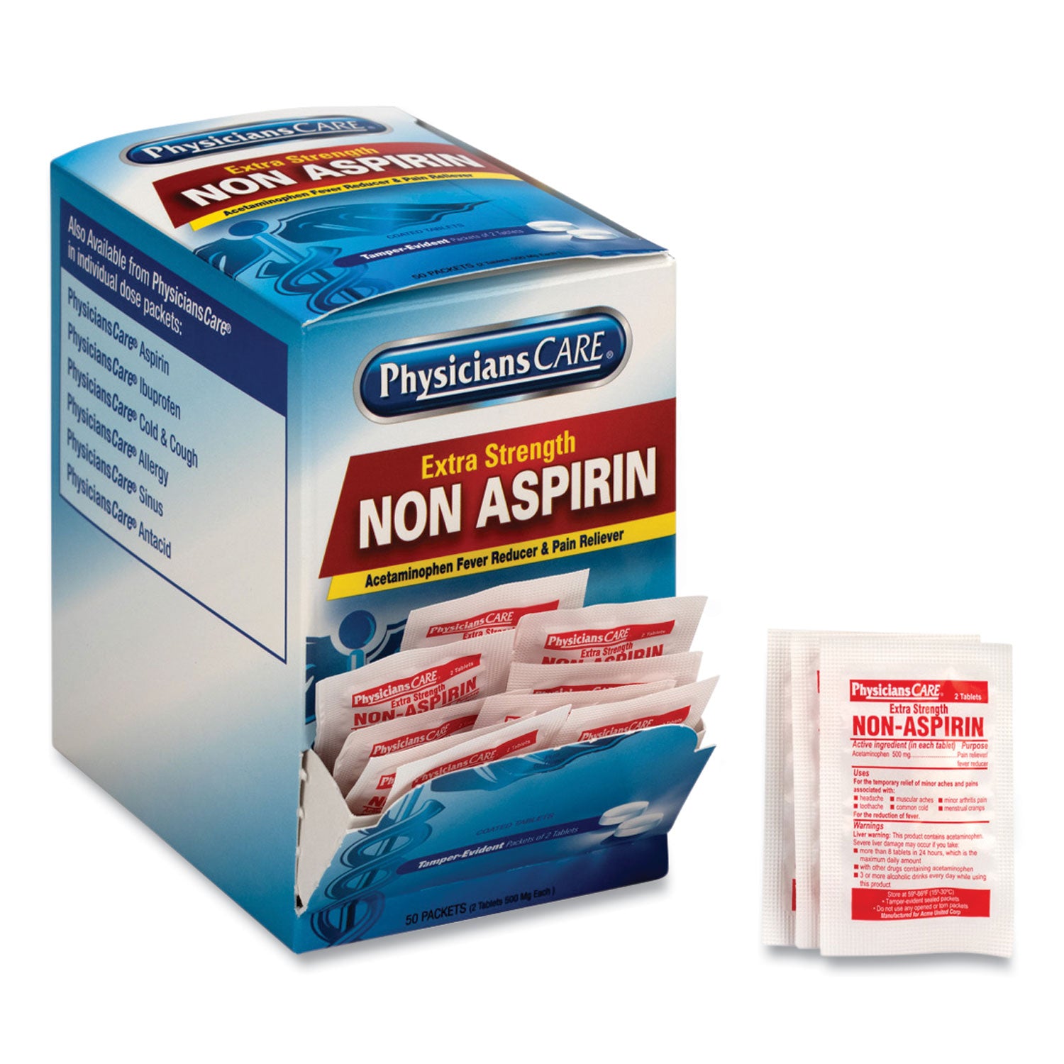 non-aspirin-acetaminophen-medication-two-pack-50-packs-box_acm90016 - 1