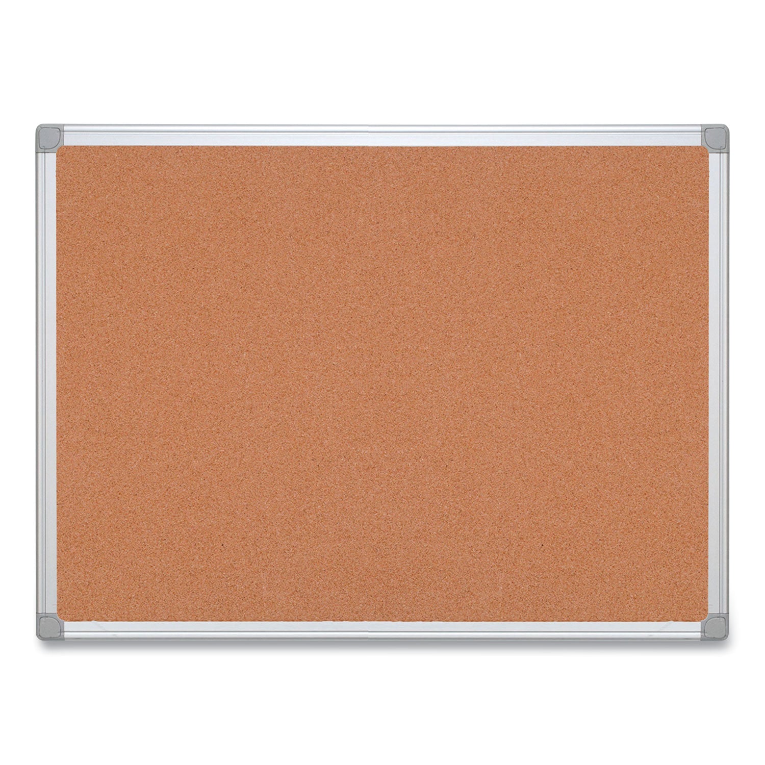 Earth Cork Board, 36 x 24, Tan Surface, Silver Aluminum Frame -