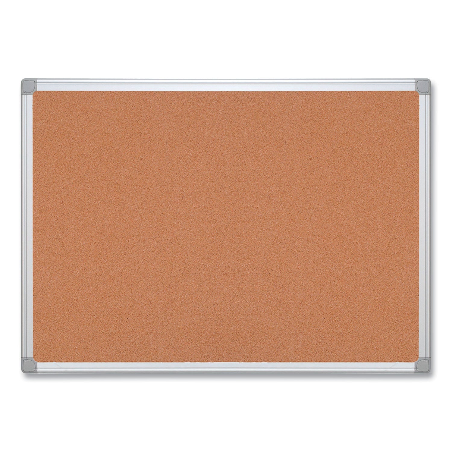 Earth Cork Board, 48 x 36, Tan Surface, Silver Aluminum Frame -