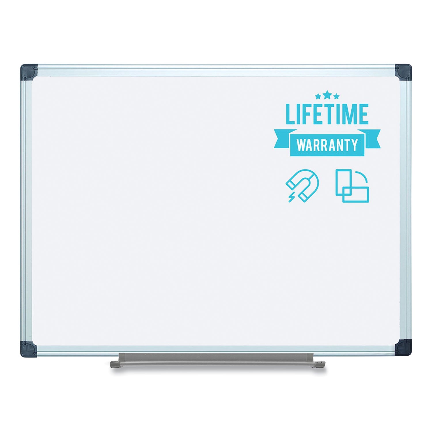 Porcelain Value Dry Erase Board, 48 x 96, White Surface, Silver Aluminum Frame -