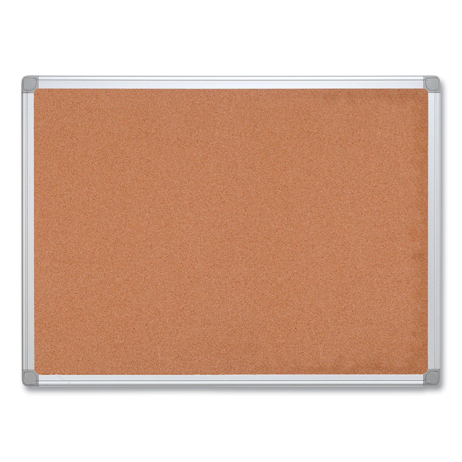Earth Cork Board, 24 x 18, Tan Surface, Silver Aluminum Frame -